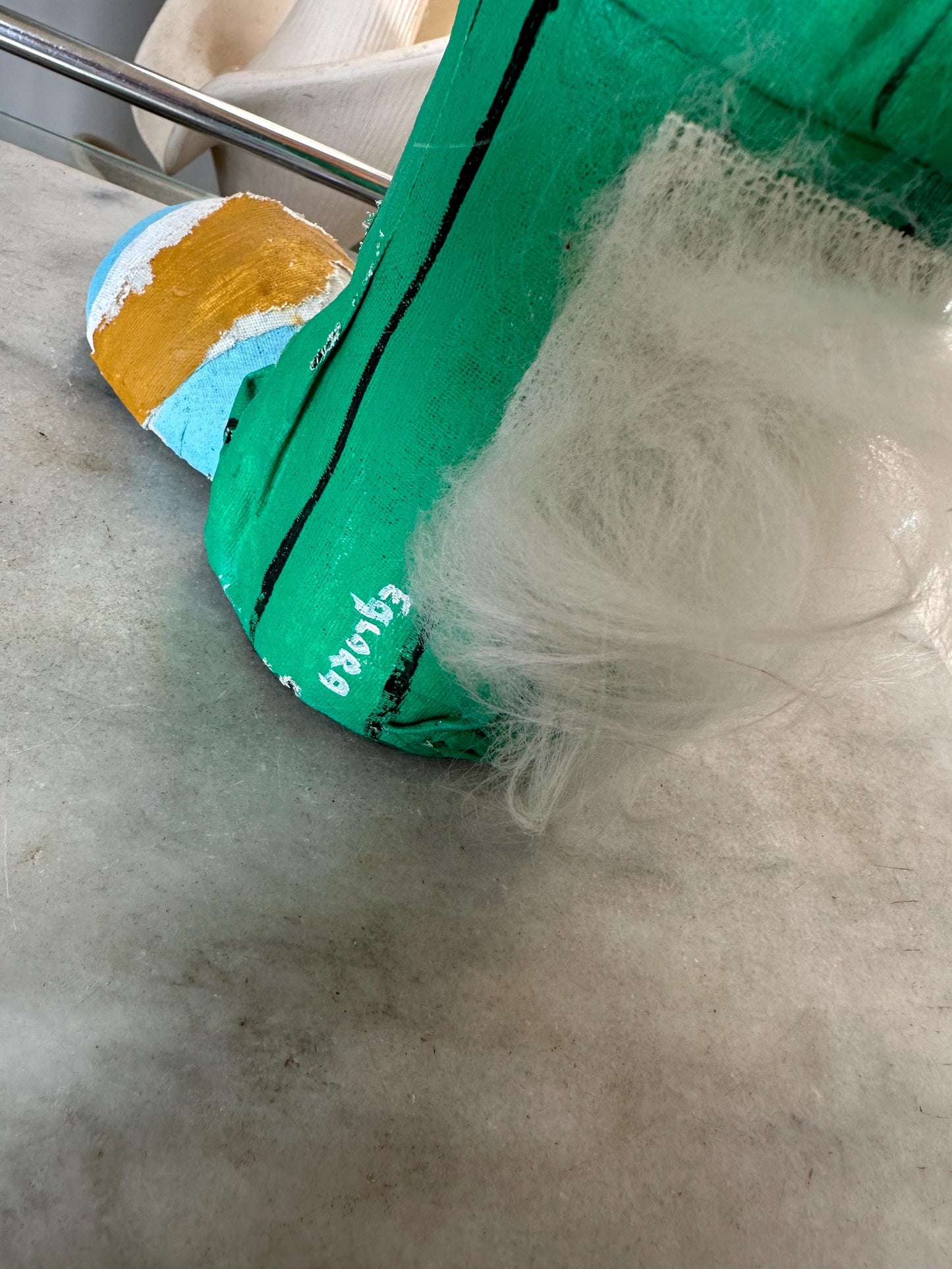 Handcrafted Paper Mâché Easter Bunny: Green Suit & Top Hat, 18" Whimsical Spring Decor