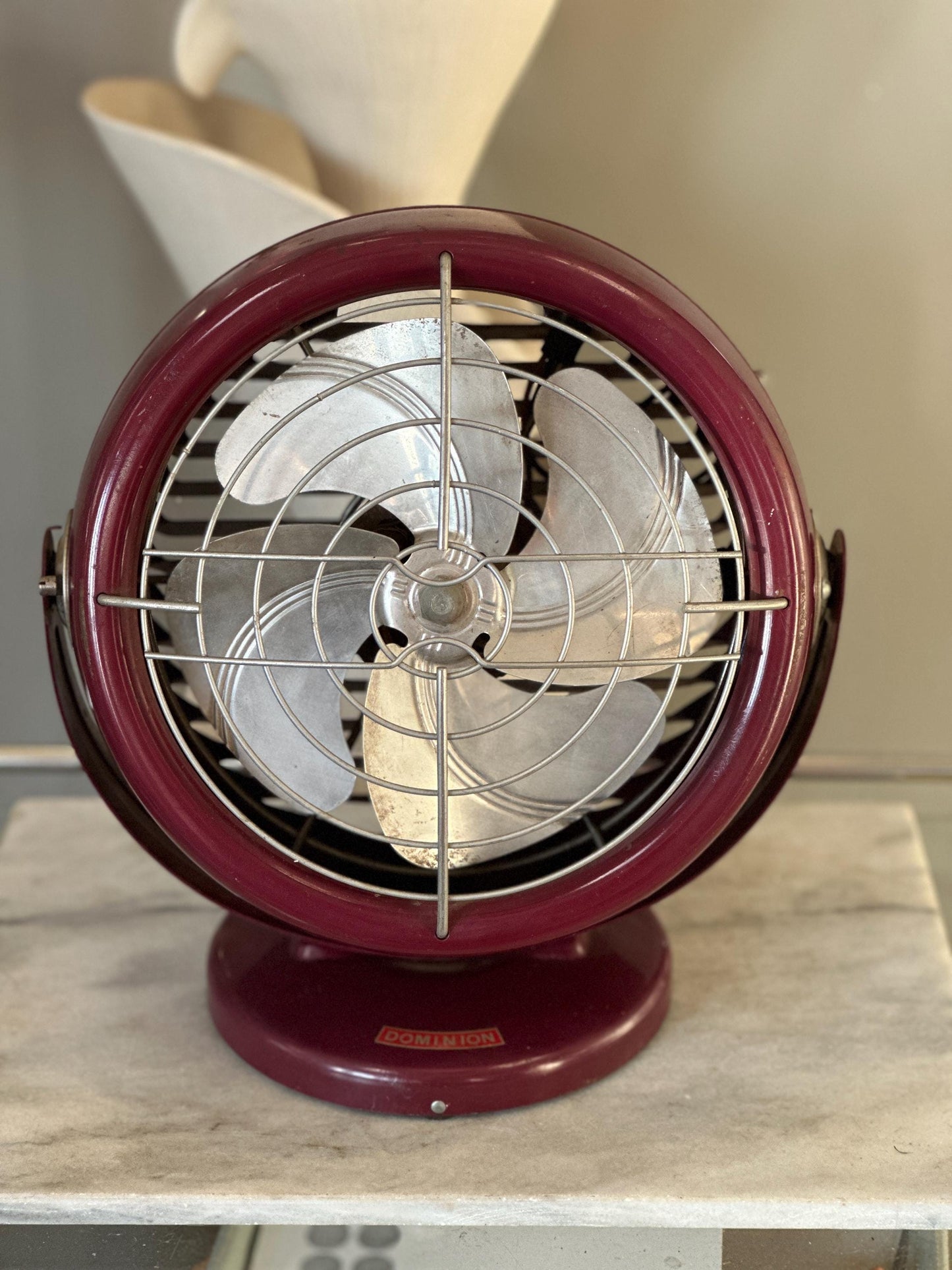 Vintage Mid Century Dominion Fan Model No. 2005-A Industrial 1 Speed Works