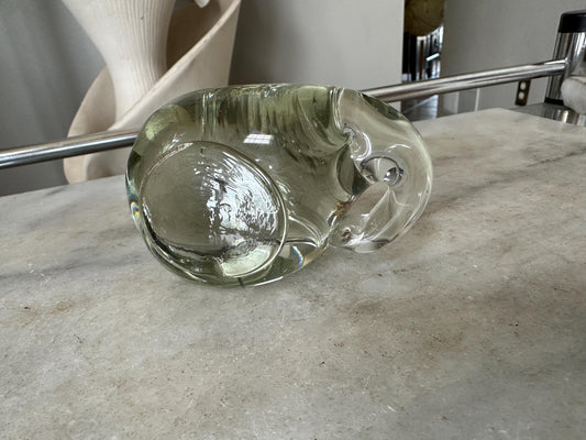 Vintage Hand Blown Glass Elephant Paperweight: Action International Art Glass