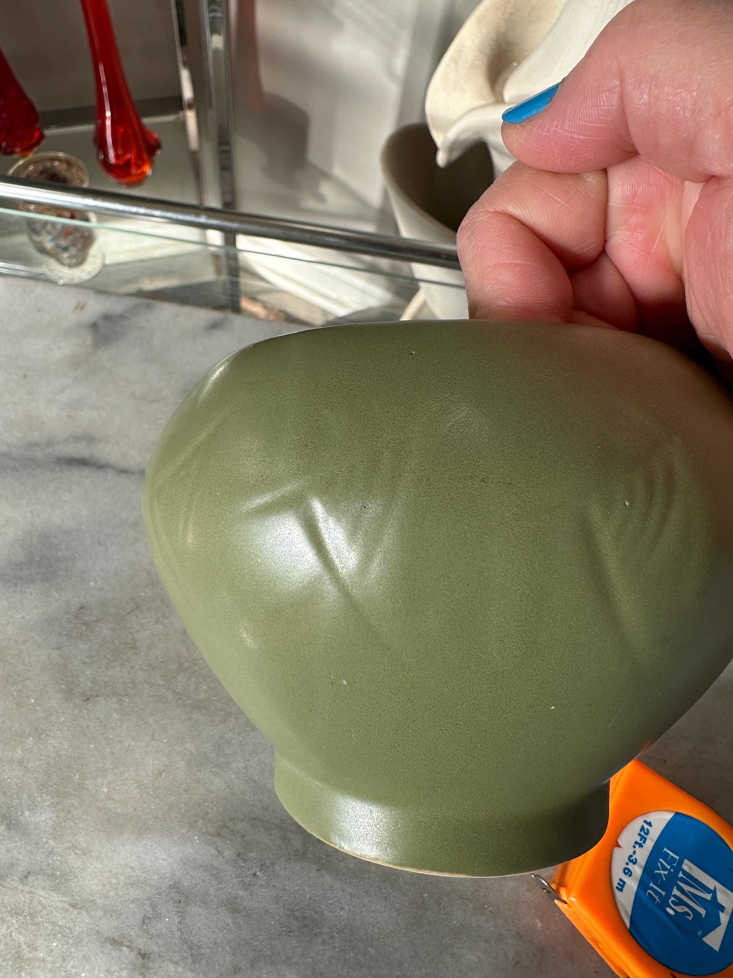 Vintage McCOY Floraline Vase: Matte Green Mid-Century Modern Pottery Planter