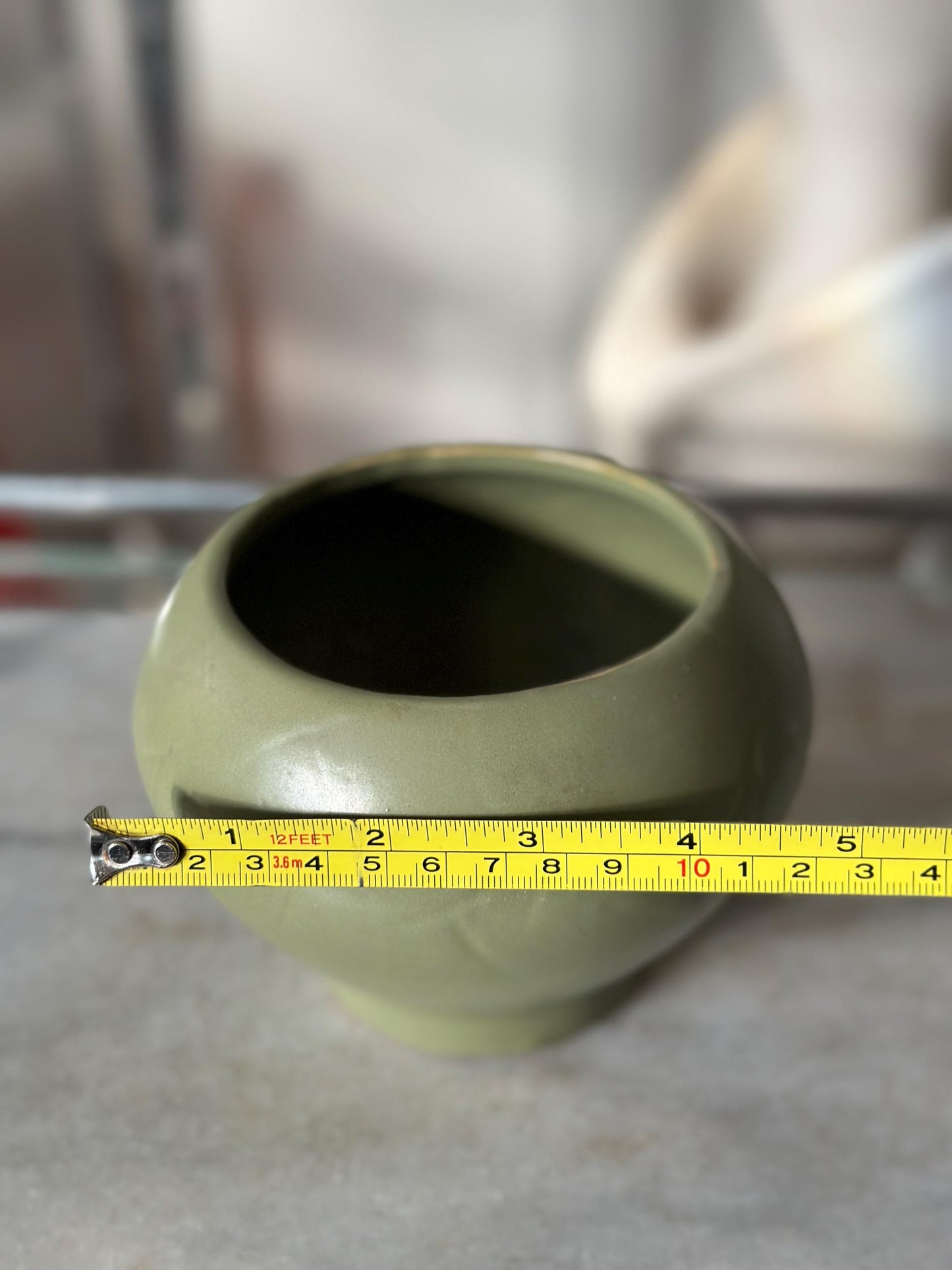 Vintage McCOY Floraline Vase: Matte Green Mid-Century Modern Pottery Planter