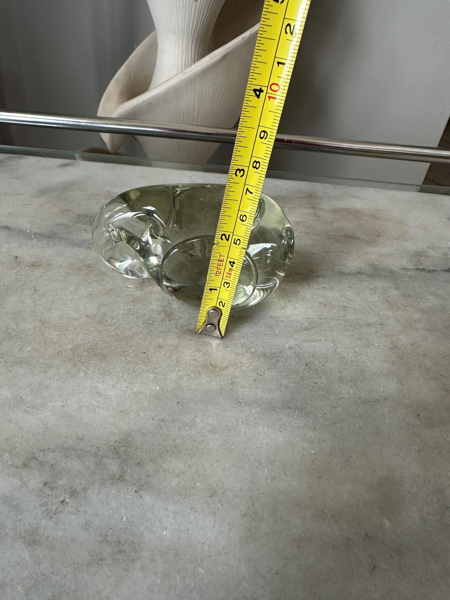 Vintage Hand Blown Glass Elephant Paperweight: Action International Art Glass