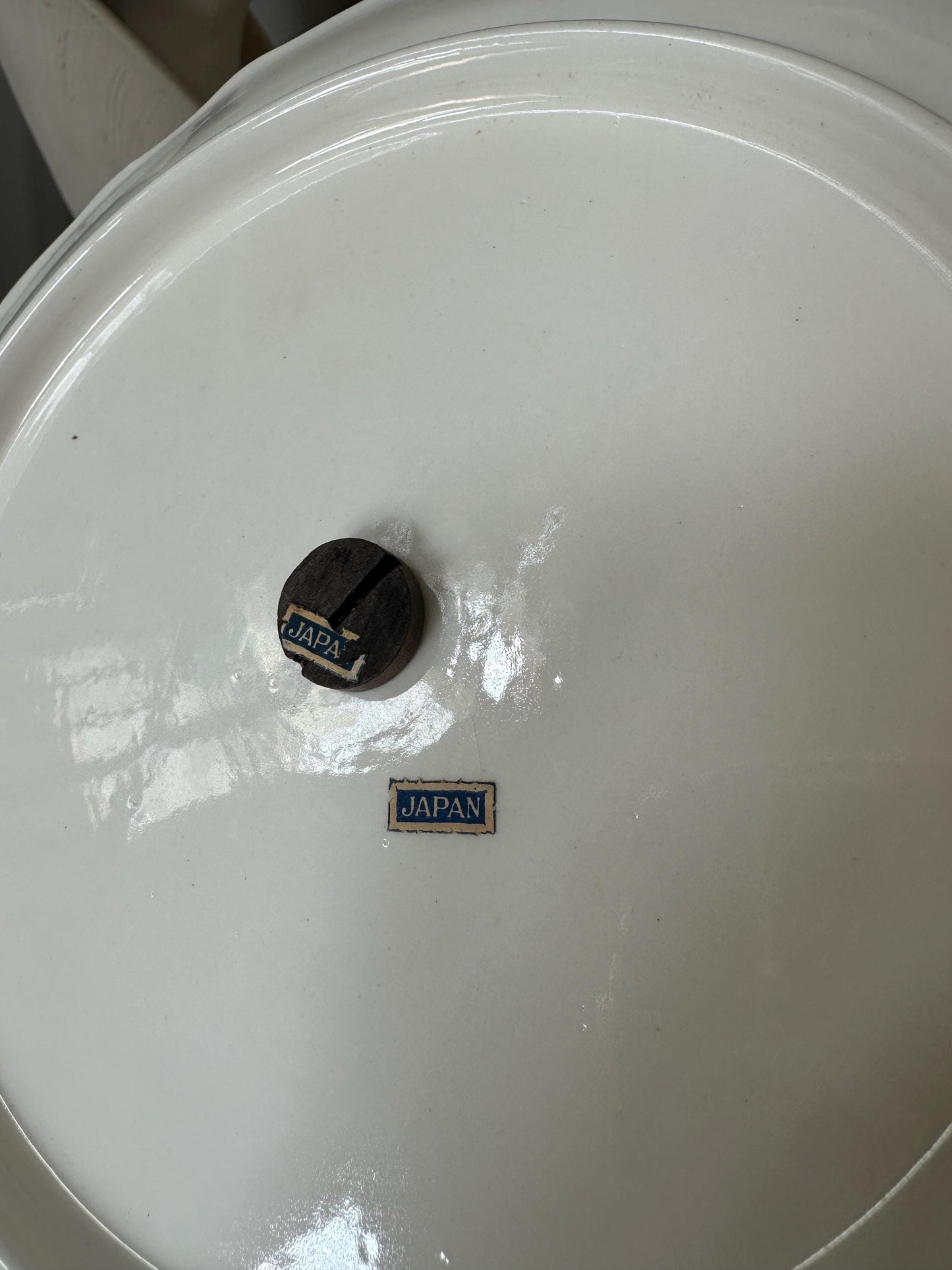 Mid Century Ceramic Tiered Plate Server: 1950s Japanese Wine Cheese Tray