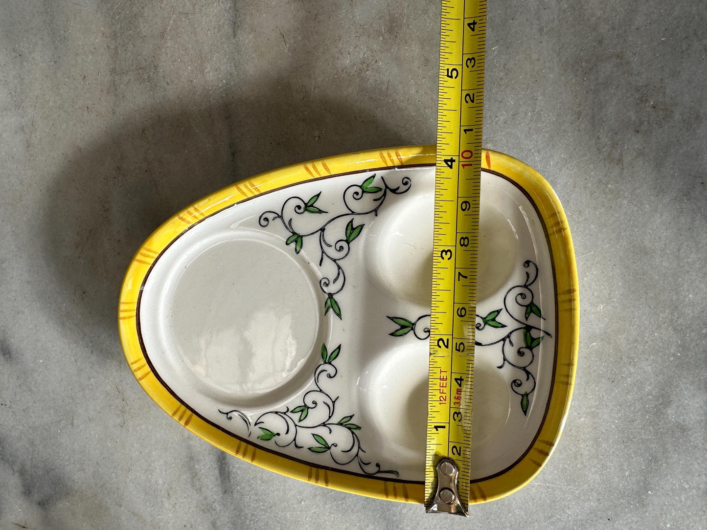 Vintage UCAGCO Double Egg Cup with Stand: Rooster & Rose Japan Ceramic