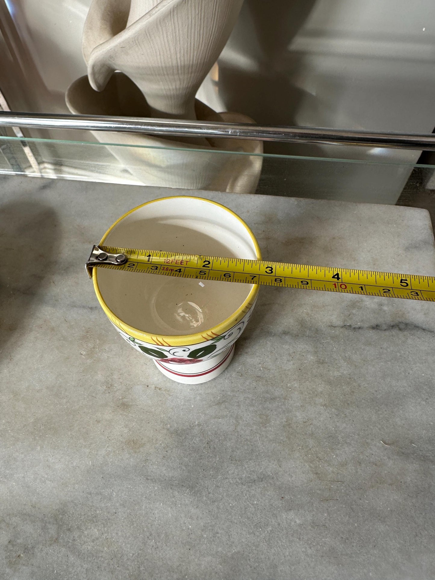 Vintage UCAGCO Double Egg Cup with Stand: Rooster & Rose Japan Ceramic