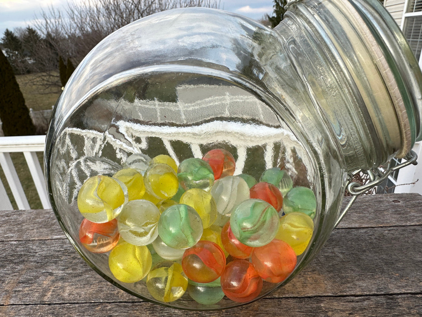 Vintage Cat Eye Marbles Set - 50+ Glass Marbles in Penny Candy Jar