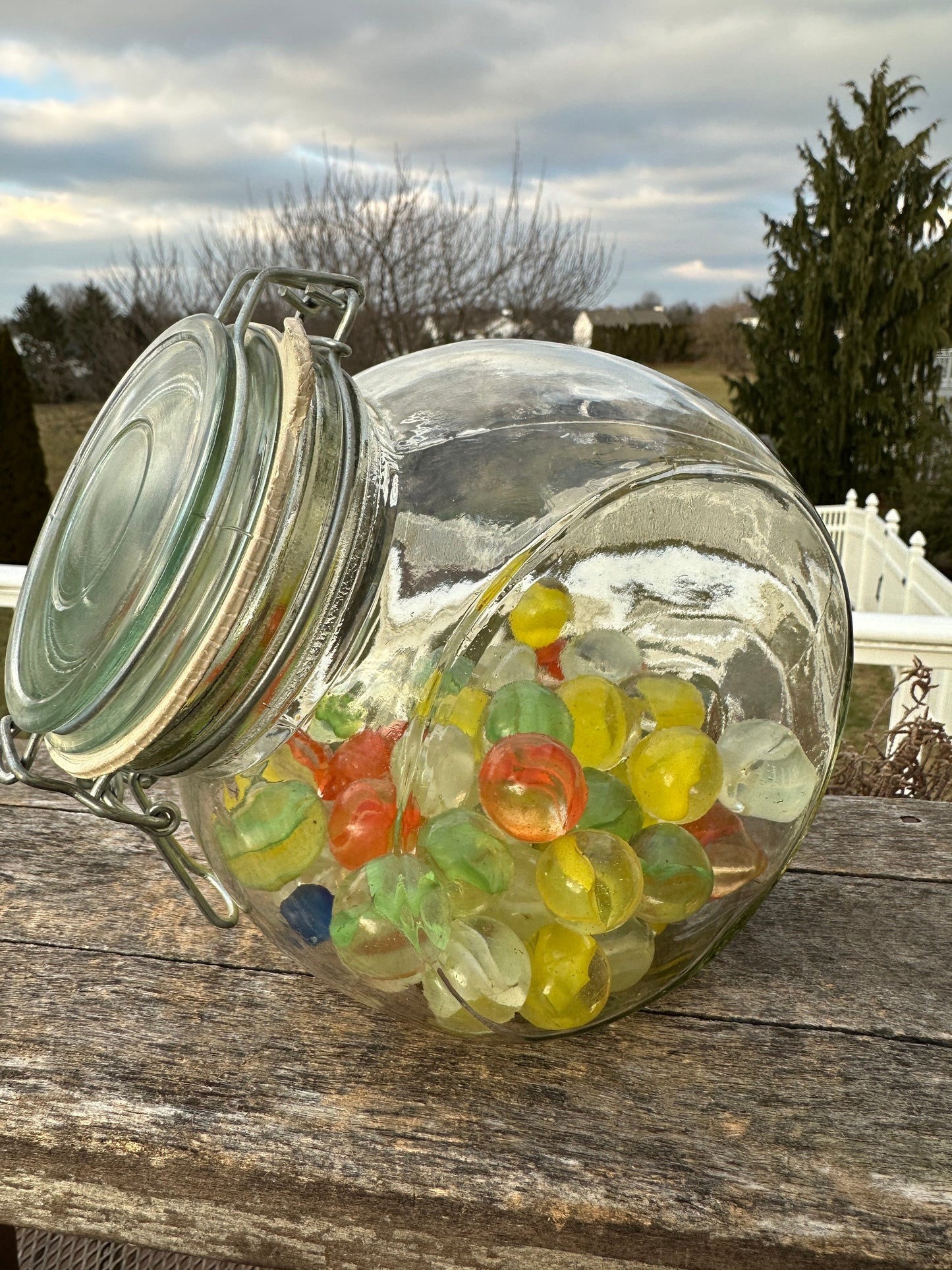 Vintage Cat Eye Marbles Set - 50+ Glass Marbles in Penny Candy Jar