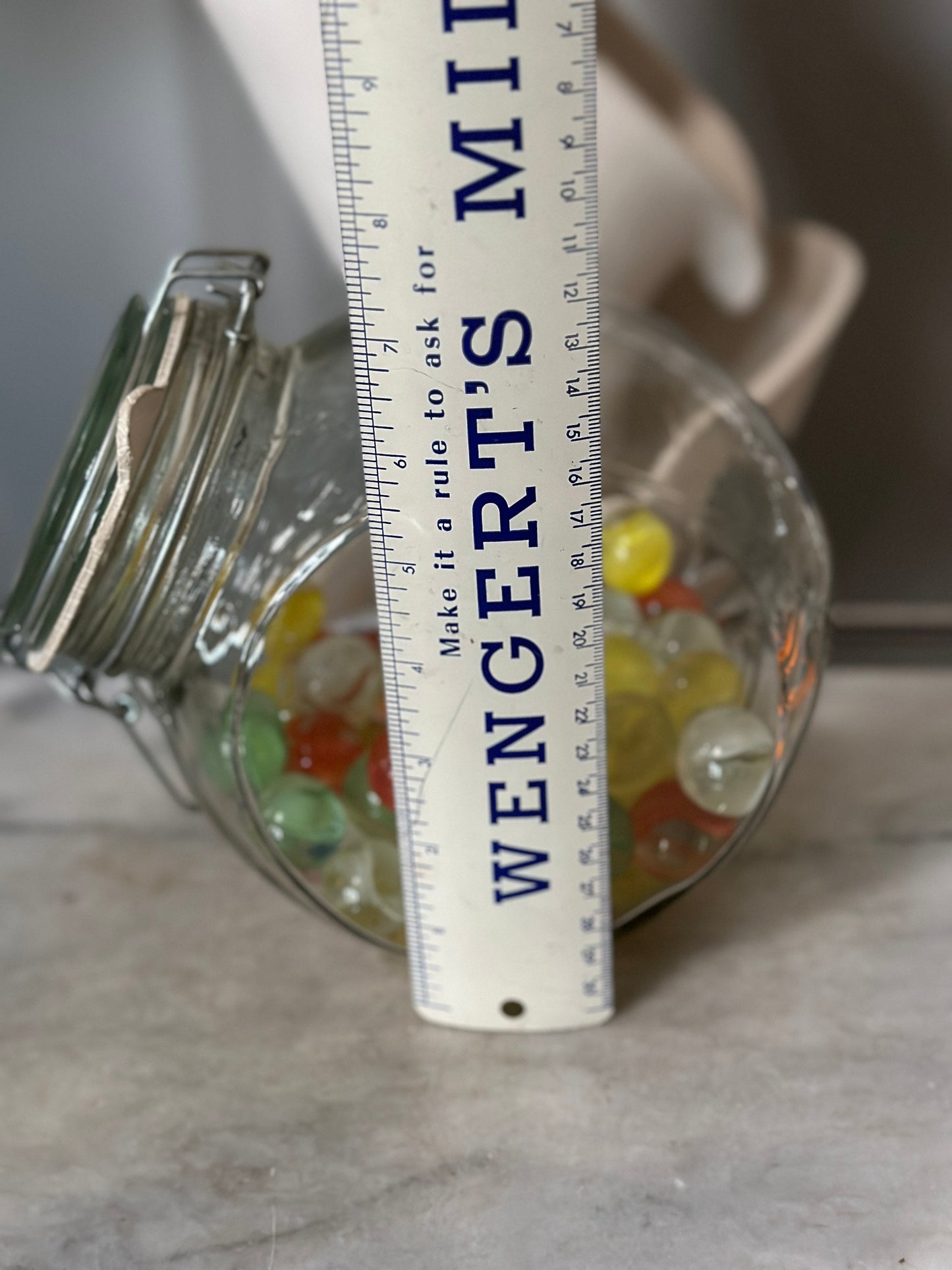 Vintage Cat Eye Marbles Set - 50+ Glass Marbles in Penny Candy Jar