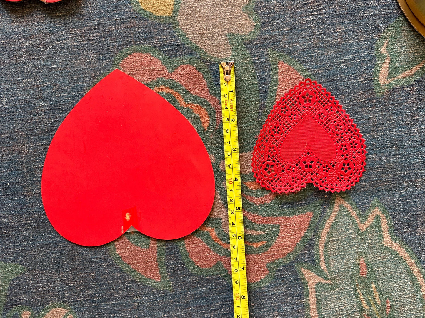 Vintage Valentine's Day Ephemera Set: Cupid, Candy Box, Chenille Heart