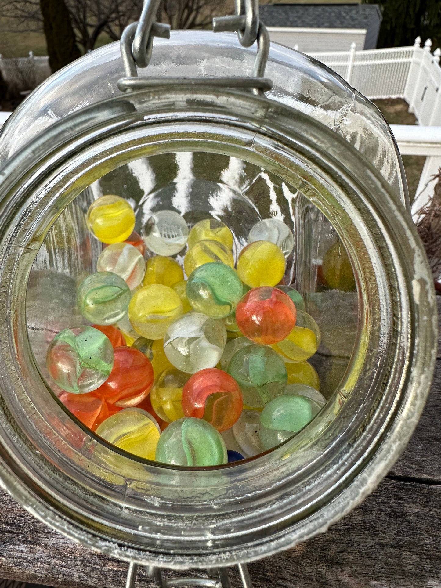Vintage Cat Eye Marbles Set - 50+ Glass Marbles in Penny Candy Jar