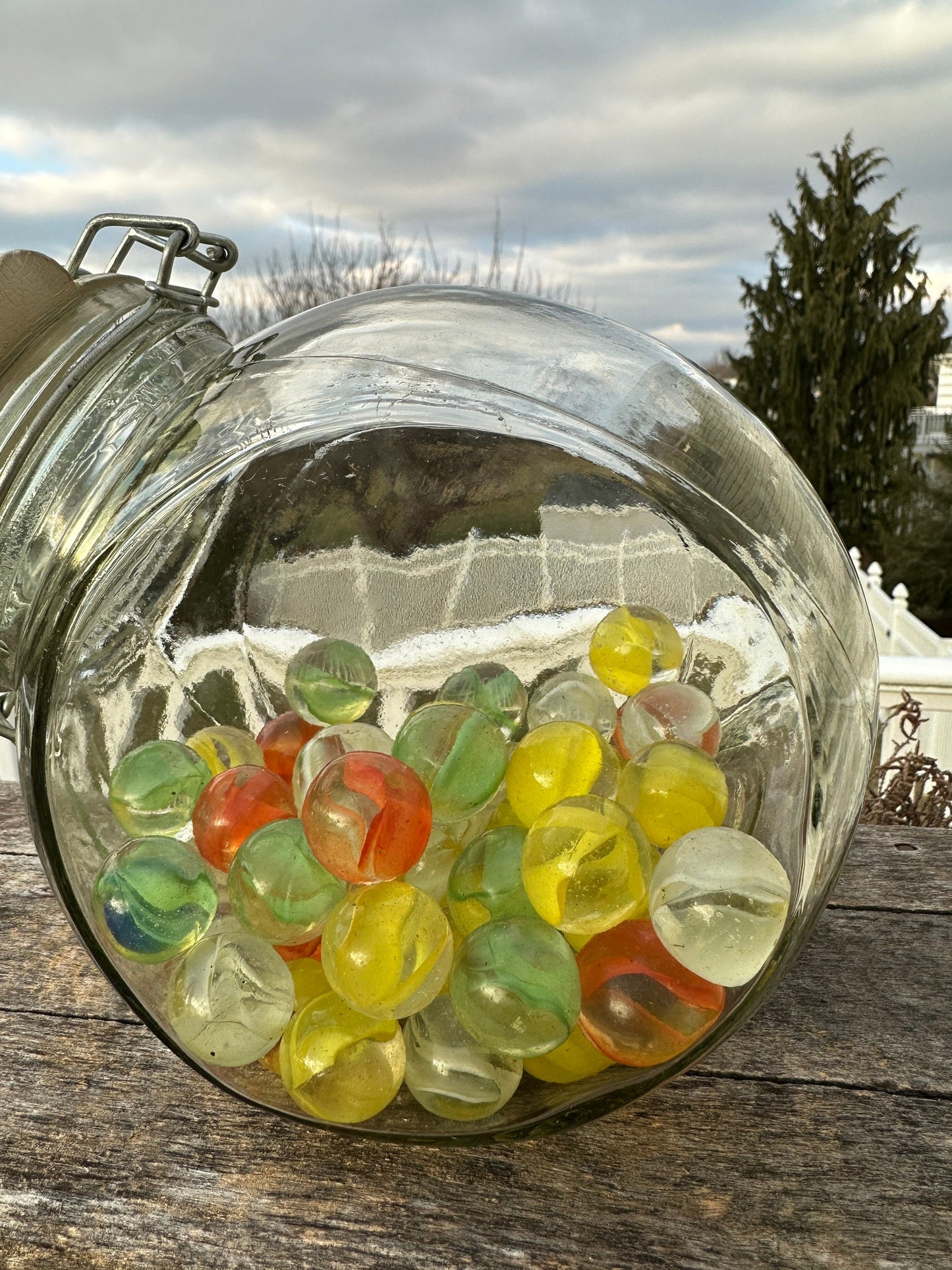 Vintage Cat Eye Marbles Set - 50+ Glass Marbles in Penny Candy Jar