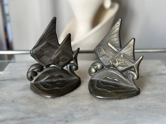 Antique Art Deco Cast Iron Angelfish