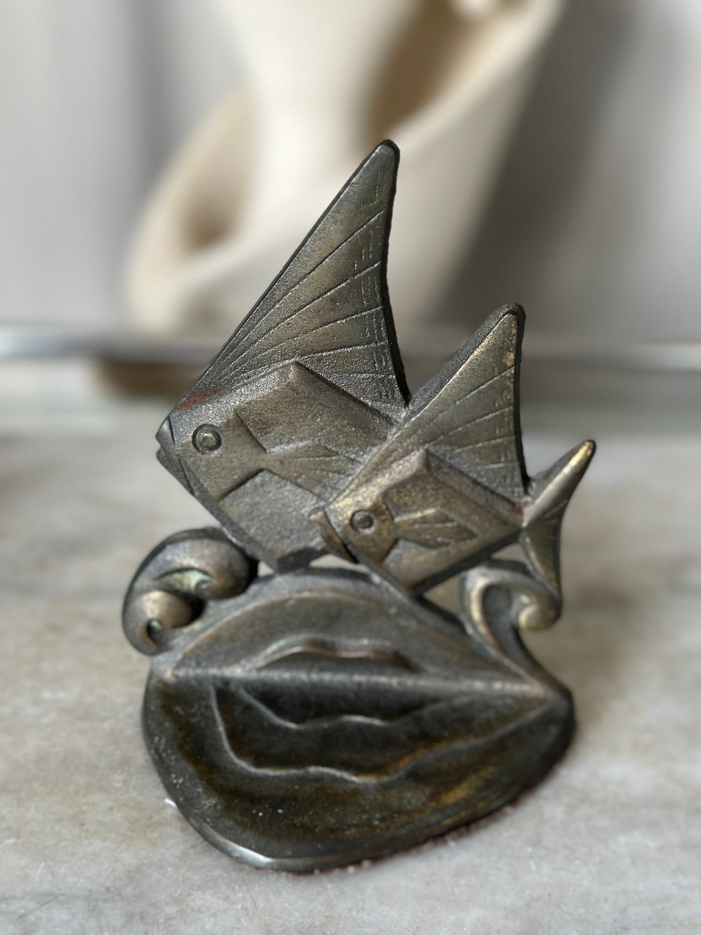 Antique Art Deco Cast Iron Angelfish