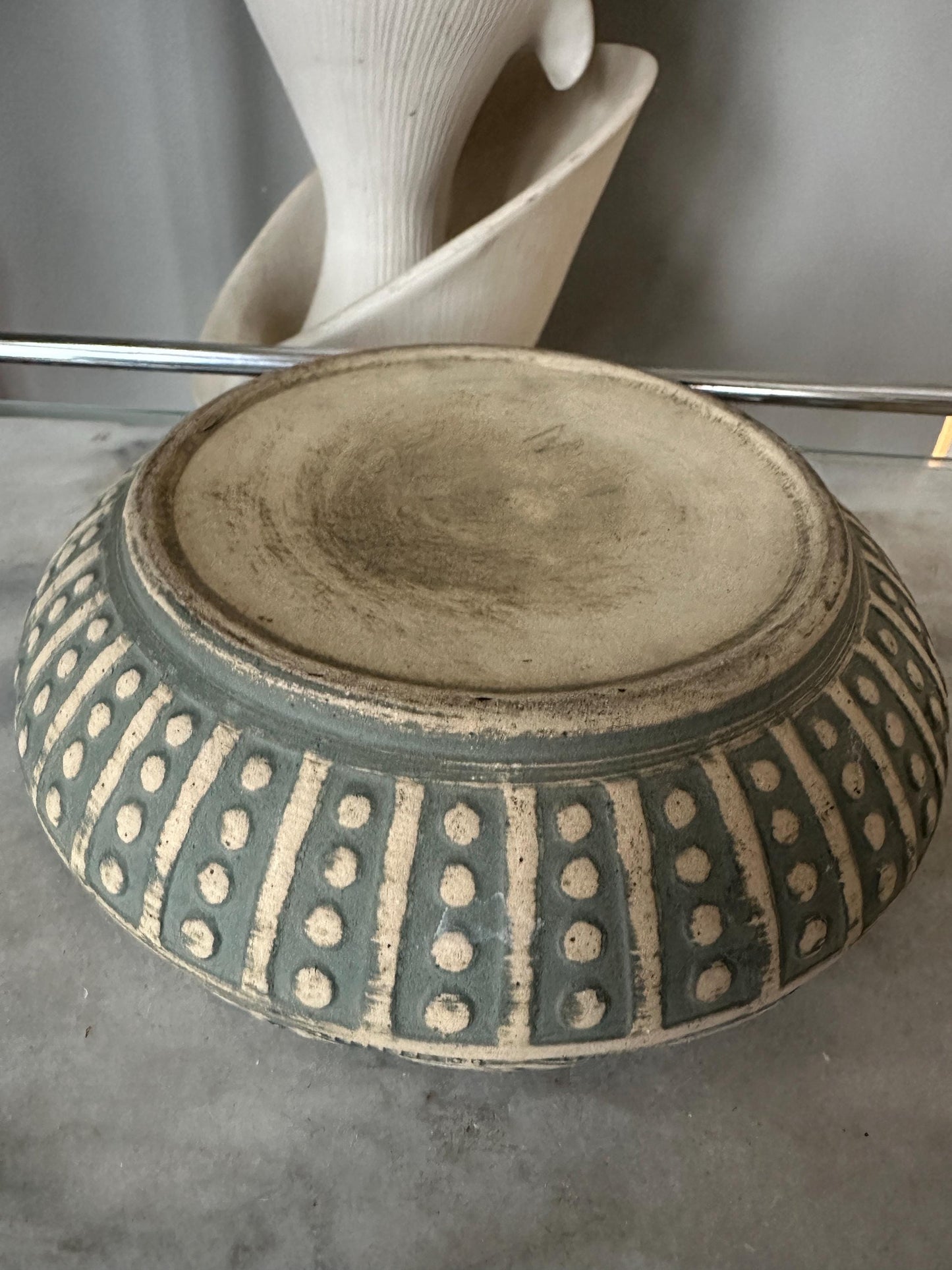 Antique Red Wing Pottery Planter: 1920s Arts & Crafts Green Bowl