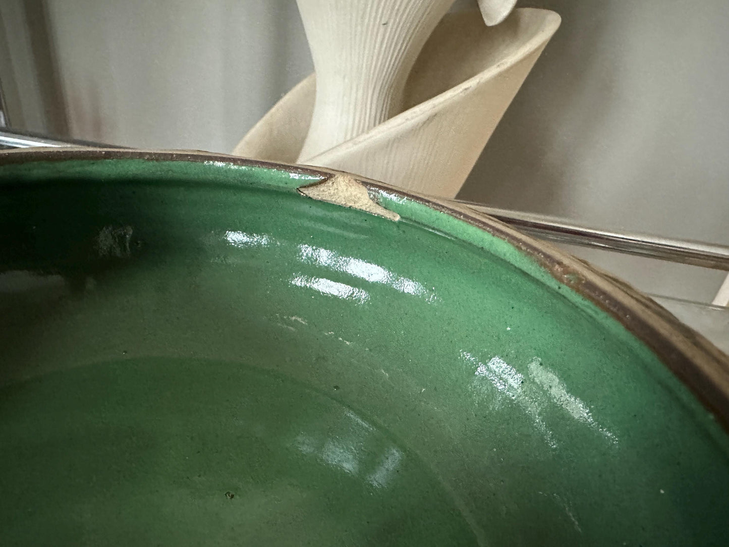 Antique Red Wing Pottery Planter: 1920s Arts & Crafts Green Bowl