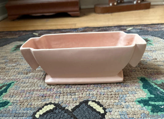 Vintage McCoy Pink Pottery Planter: Mid Century Art Deco Garden Club