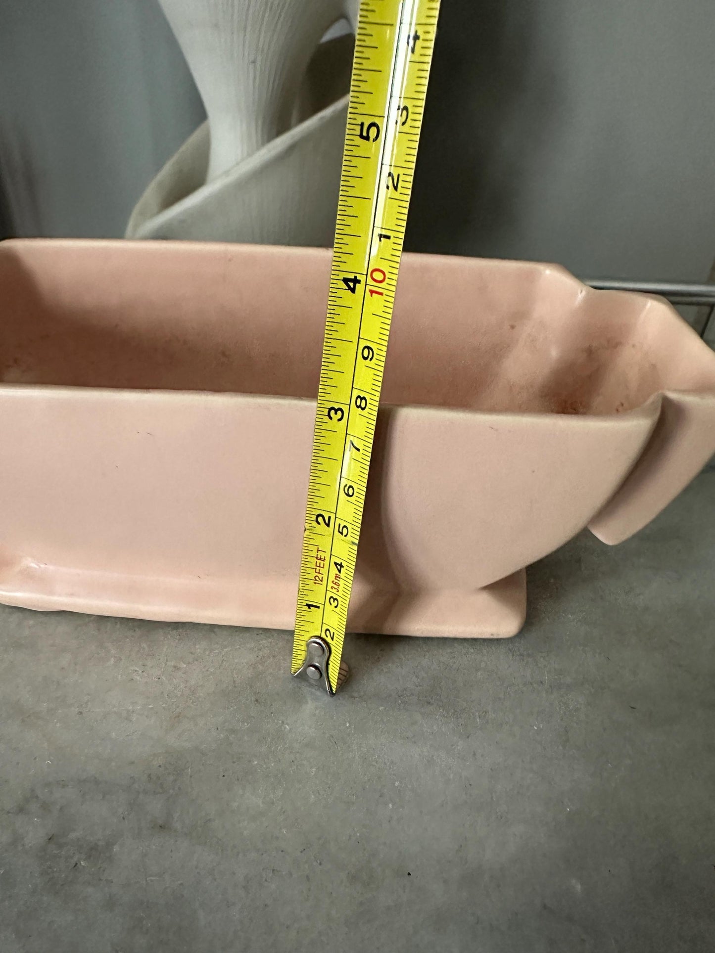 Vintage McCoy Pink Pottery Planter: Mid Century Art Deco Garden Club