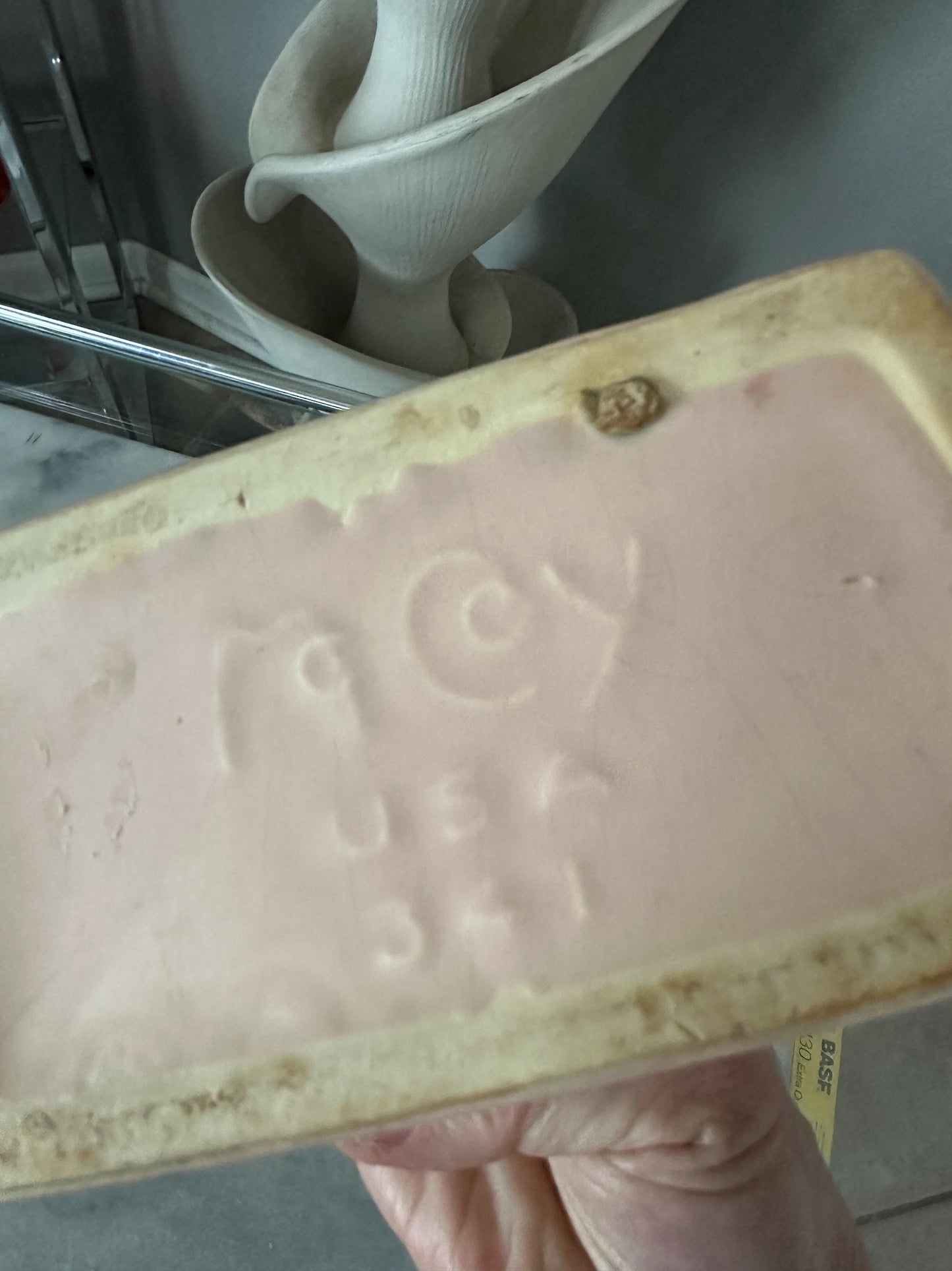 Vintage McCoy Pink Pottery Planter: Mid Century Art Deco Garden Club