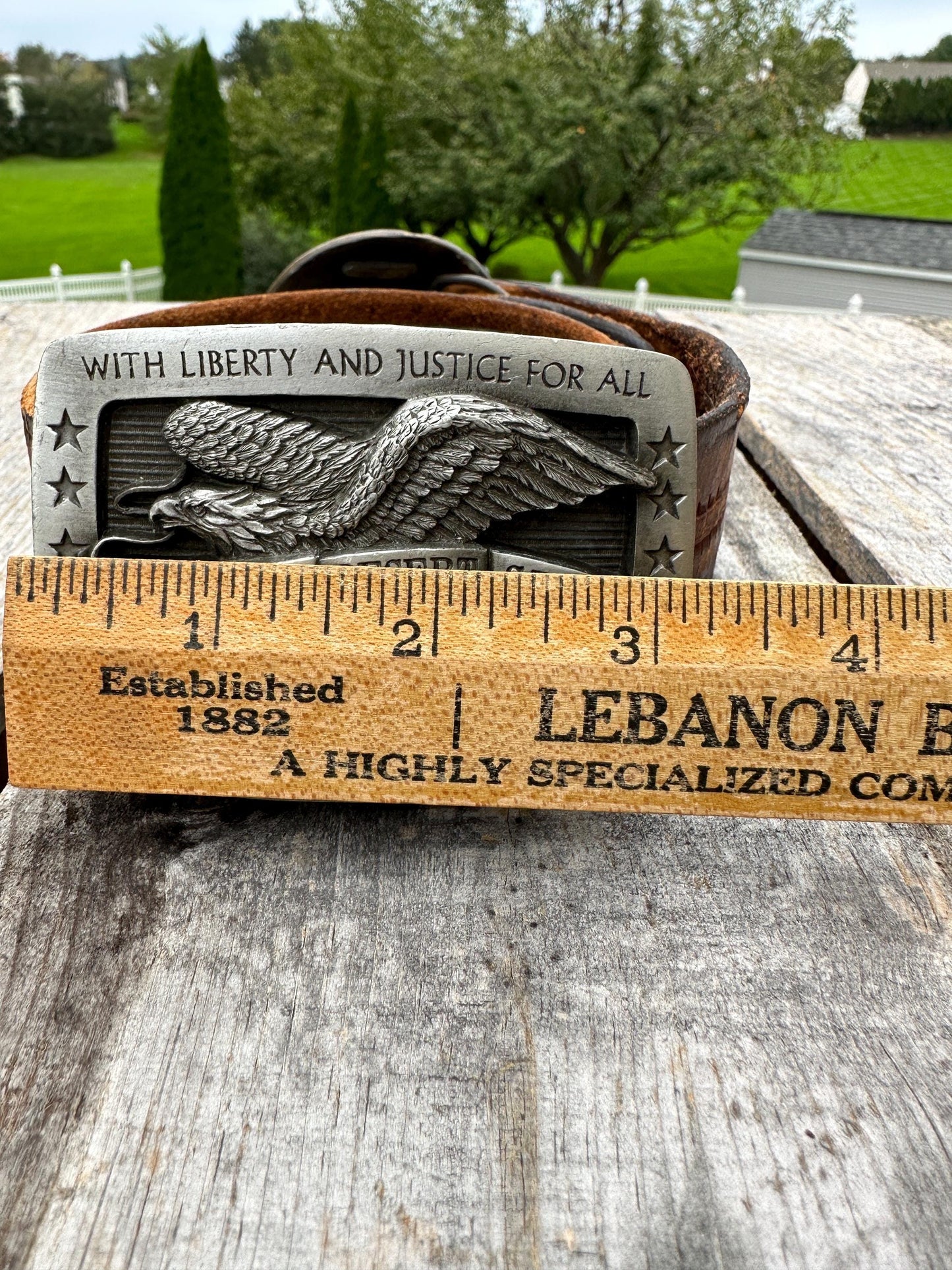 Vtg MCMXC Operation Desert Storm War Eagle Commemorative Belt Buckle