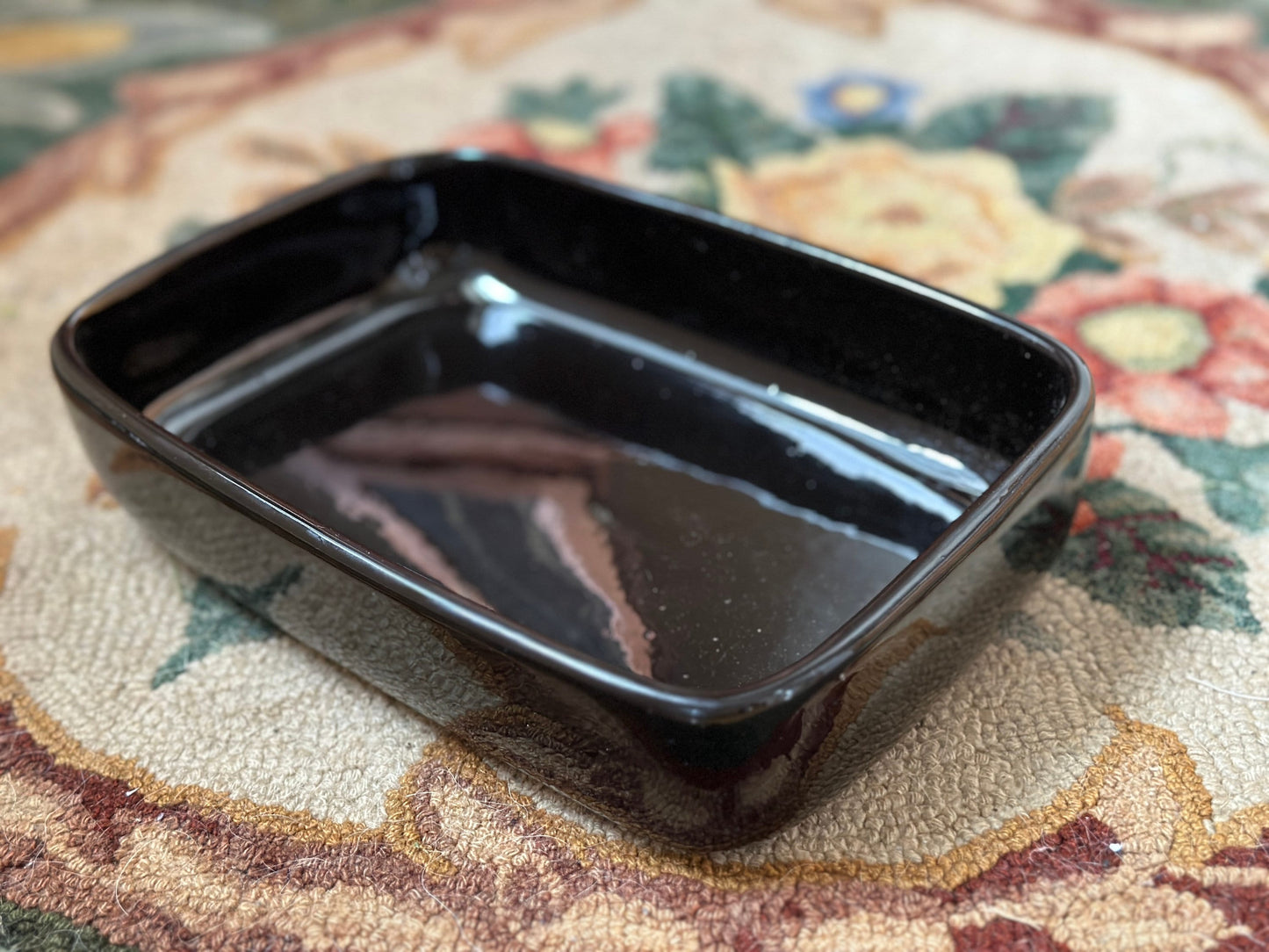 Vintage Haeger Glossy Black Ebony Glaze Planter Succulents Plants Flowers Herbs