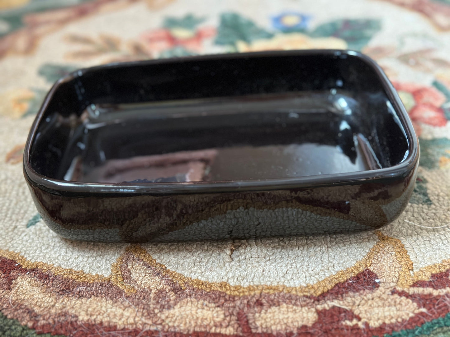 Vintage Haeger Glossy Black Ebony Glaze Planter Succulents Plants Flowers Herbs