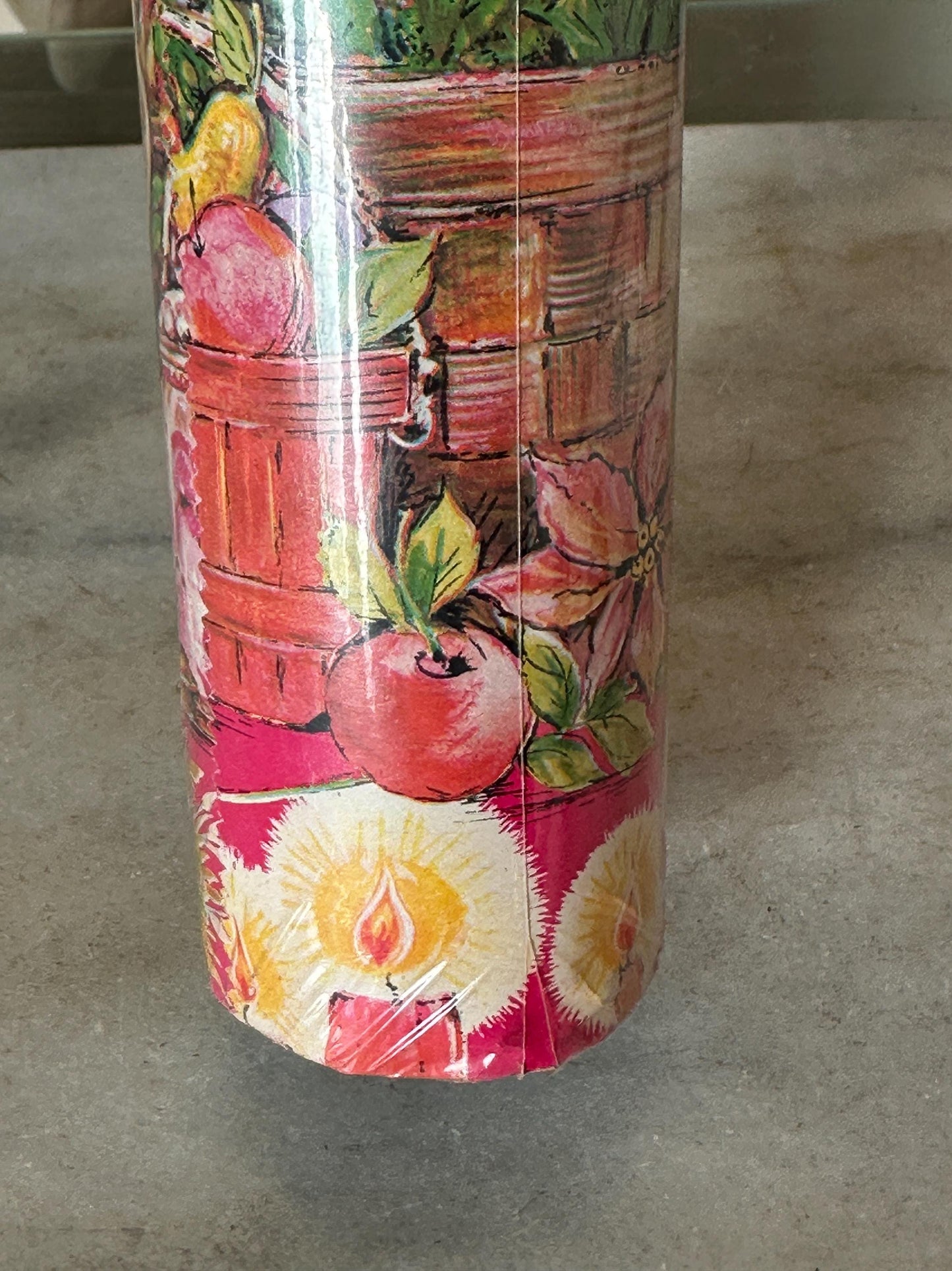 1960s Christmas Gift Wrap Roll Sealed Retro  Candles NOS Vintage Christmas, Red | Kmart Retro Wallpaper