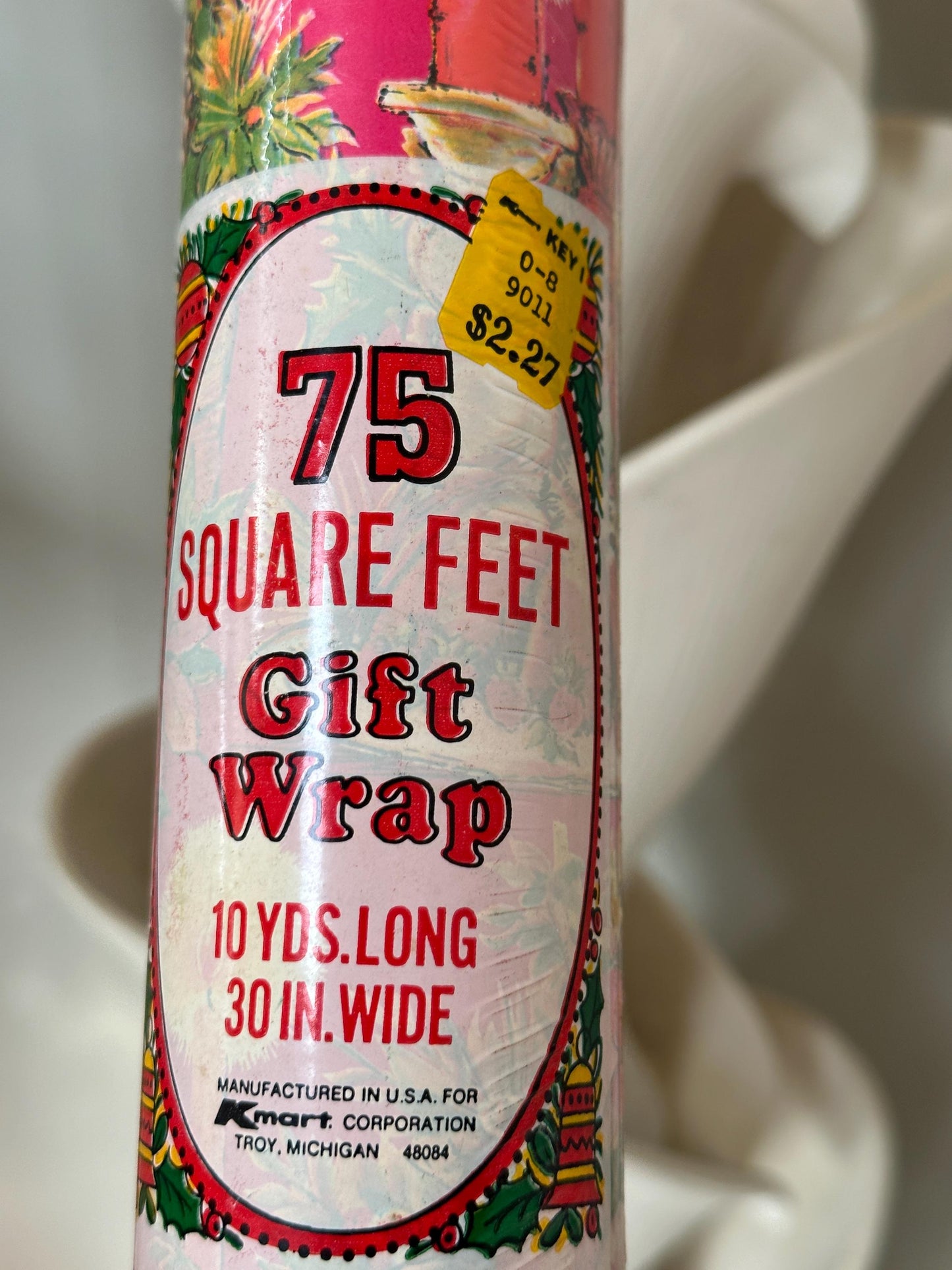 1960s Christmas Gift Wrap Roll Sealed Retro  Candles NOS Vintage Christmas, Red | Kmart Retro Wallpaper