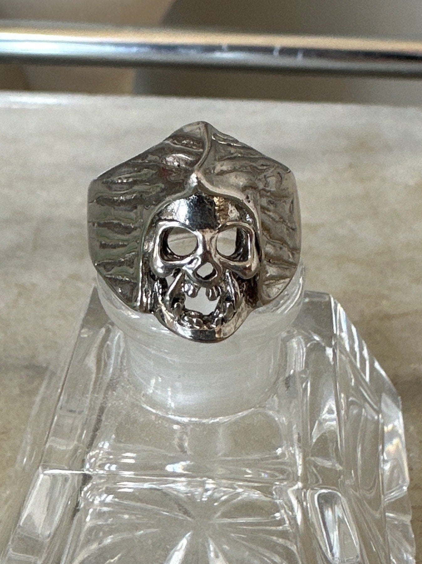 Vampire Skull Ring, stainless steel, biker, goth, metal, viking, pagan, celtic - Size 11 Mens