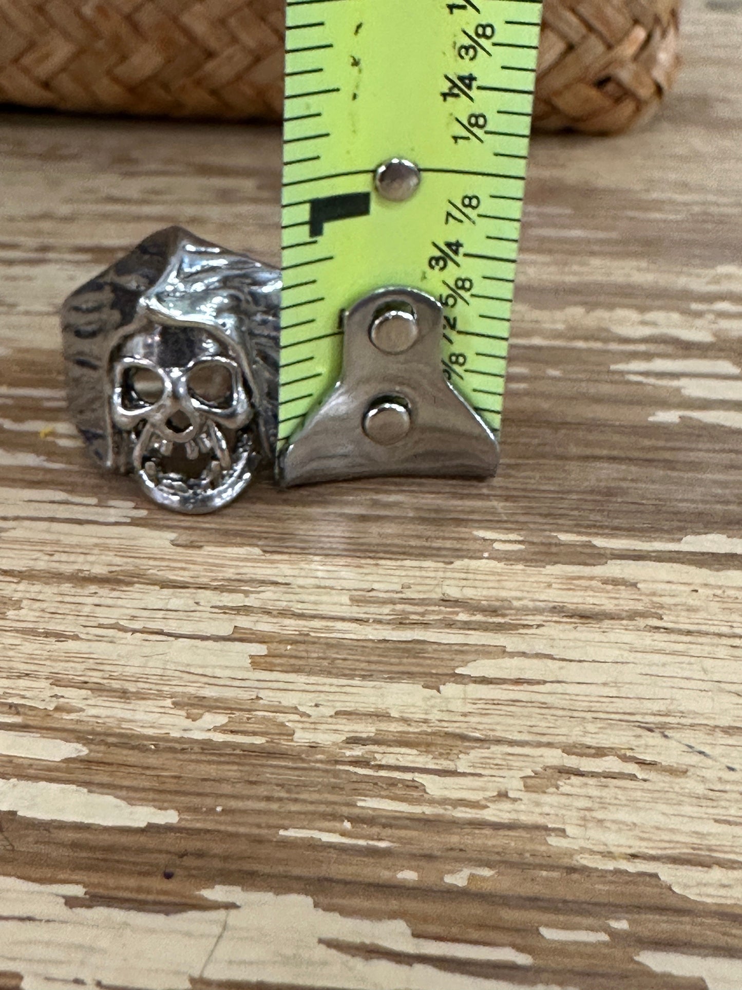Vampire Skull Ring, stainless steel, biker, goth, metal, viking, pagan, celtic - Size 11 Mens