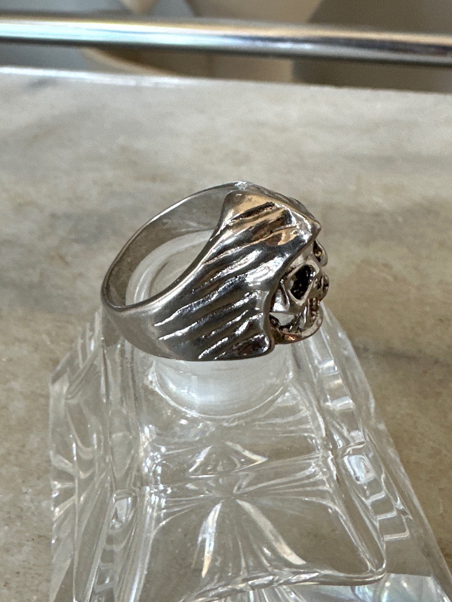 Vampire Skull Ring, stainless steel, biker, goth, metal, viking, pagan, celtic - Size 11 Mens