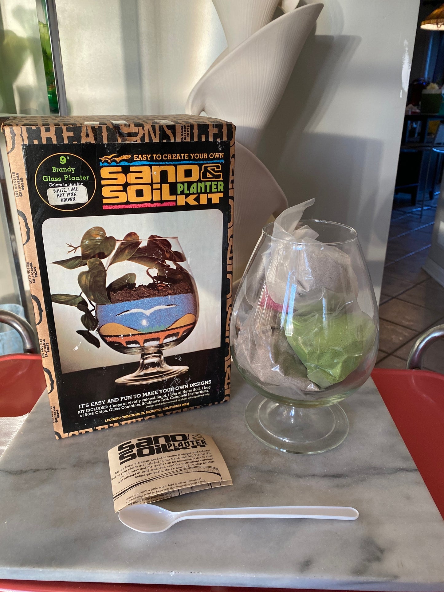70s Vintage Sand Art Planter Kit: Leonard Creations, Made in USA