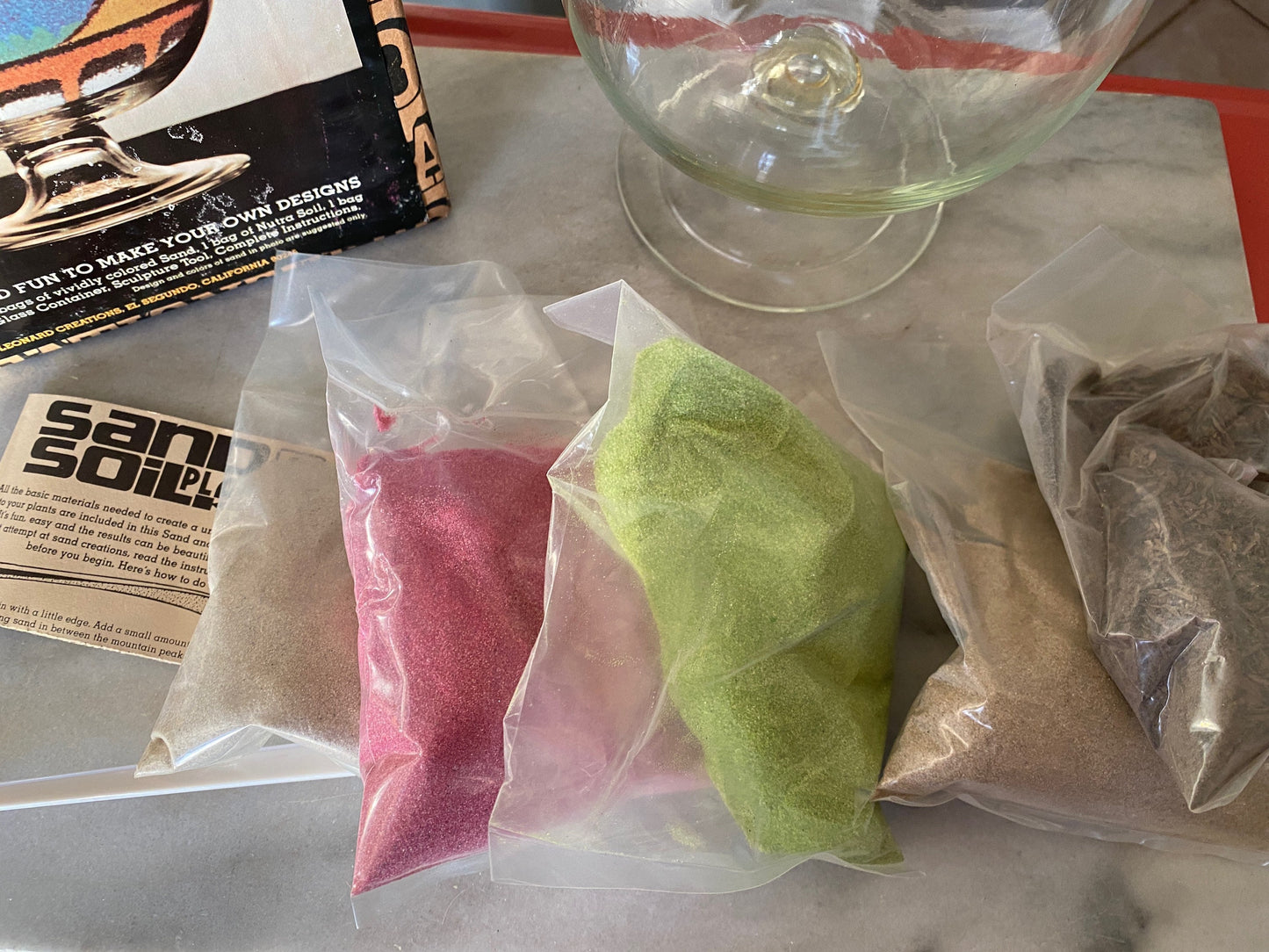 70s Vintage Sand Art Planter Kit: Leonard Creations, Made in USA