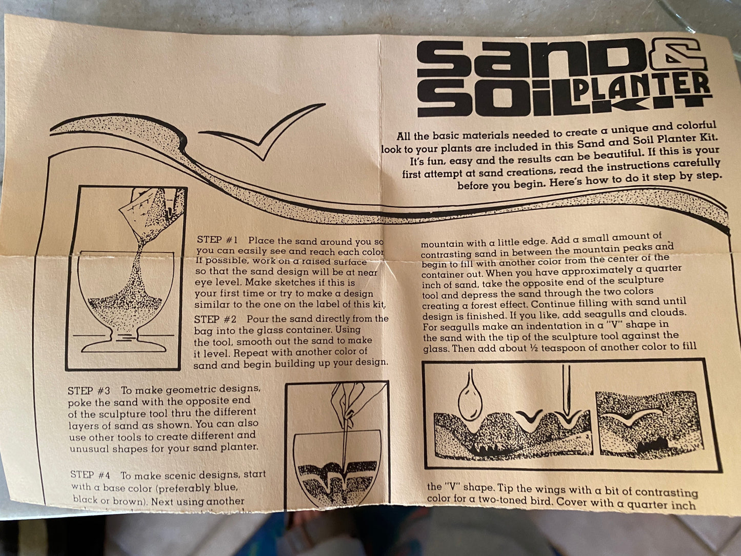 70s Vintage Sand Art Planter Kit: Leonard Creations, Made in USA