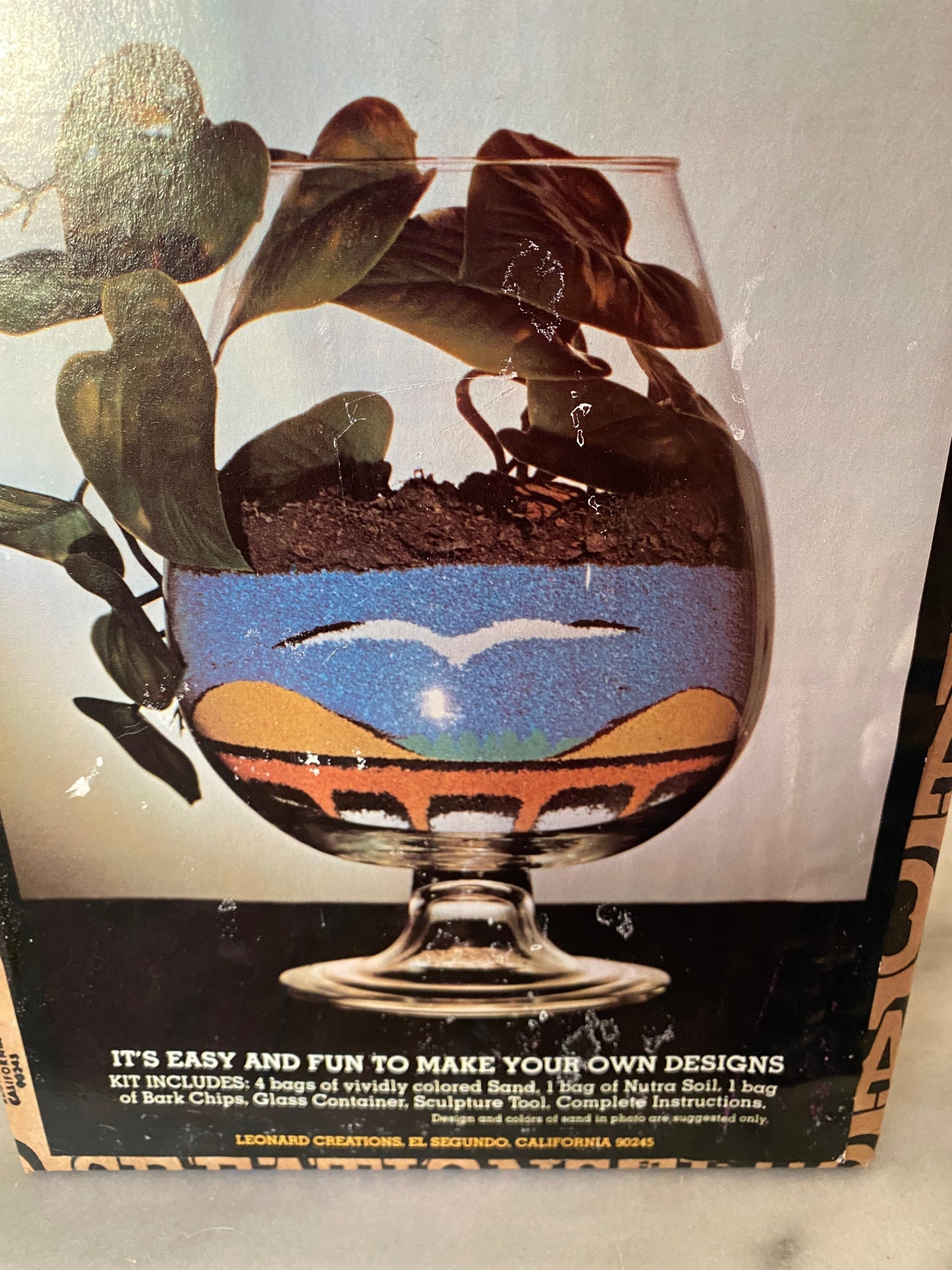 70s Vintage Sand Art Planter Kit: Leonard Creations, Made in USA