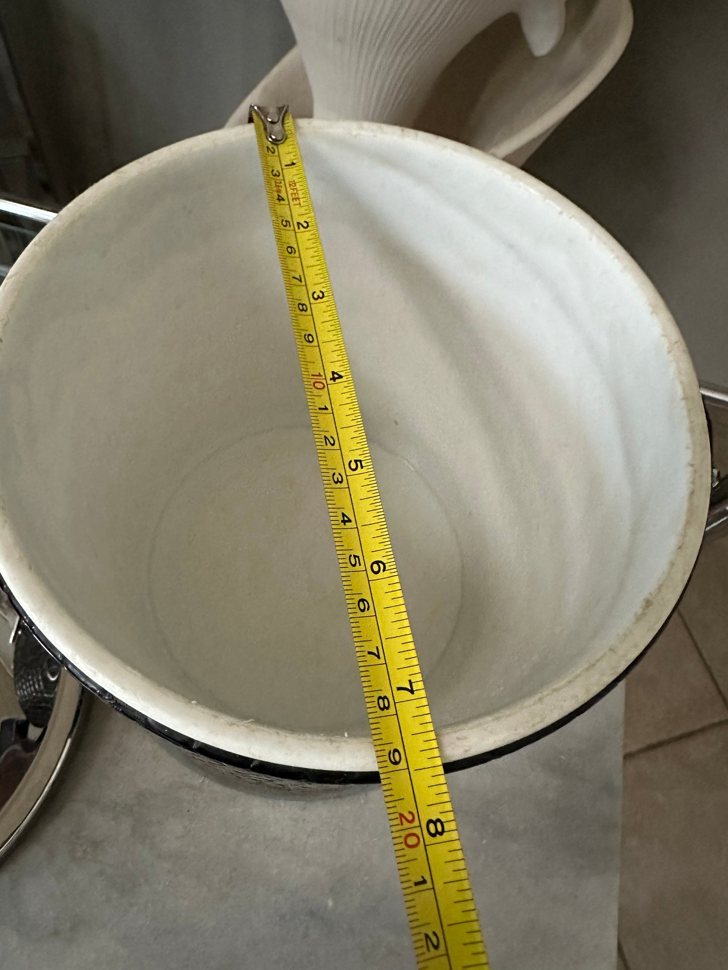 Vintage Chrome Ice Bucket: Black Faux Alligator Leather MCM Barware