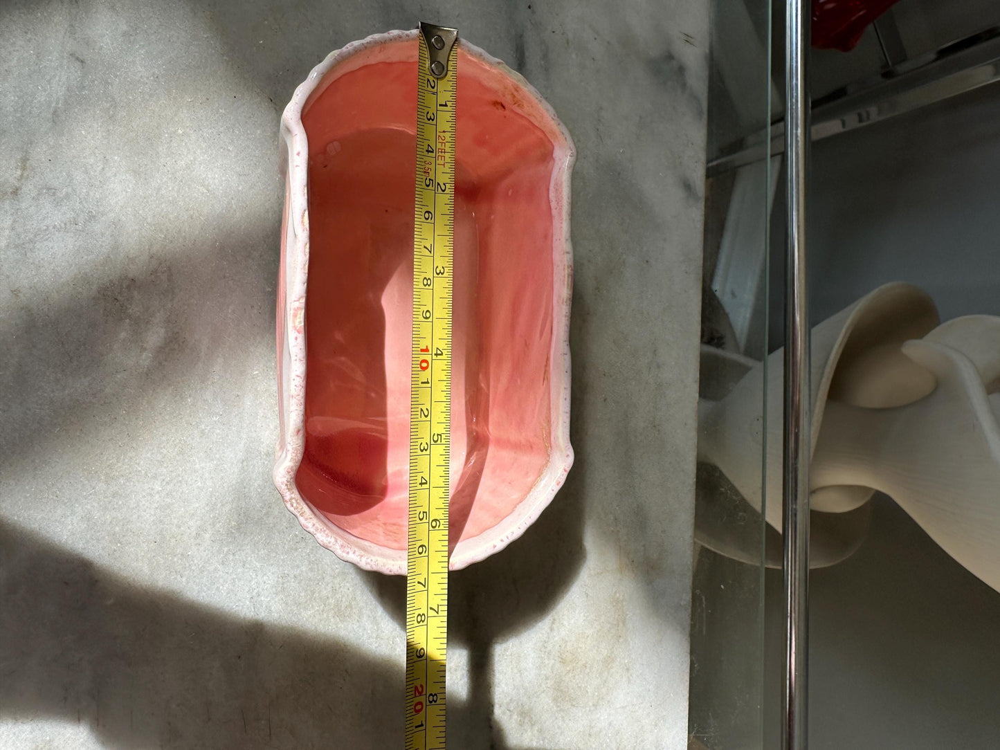Vintage 1960’s UPCO 200-6 USA Pink Rectangle Planter With White Drip