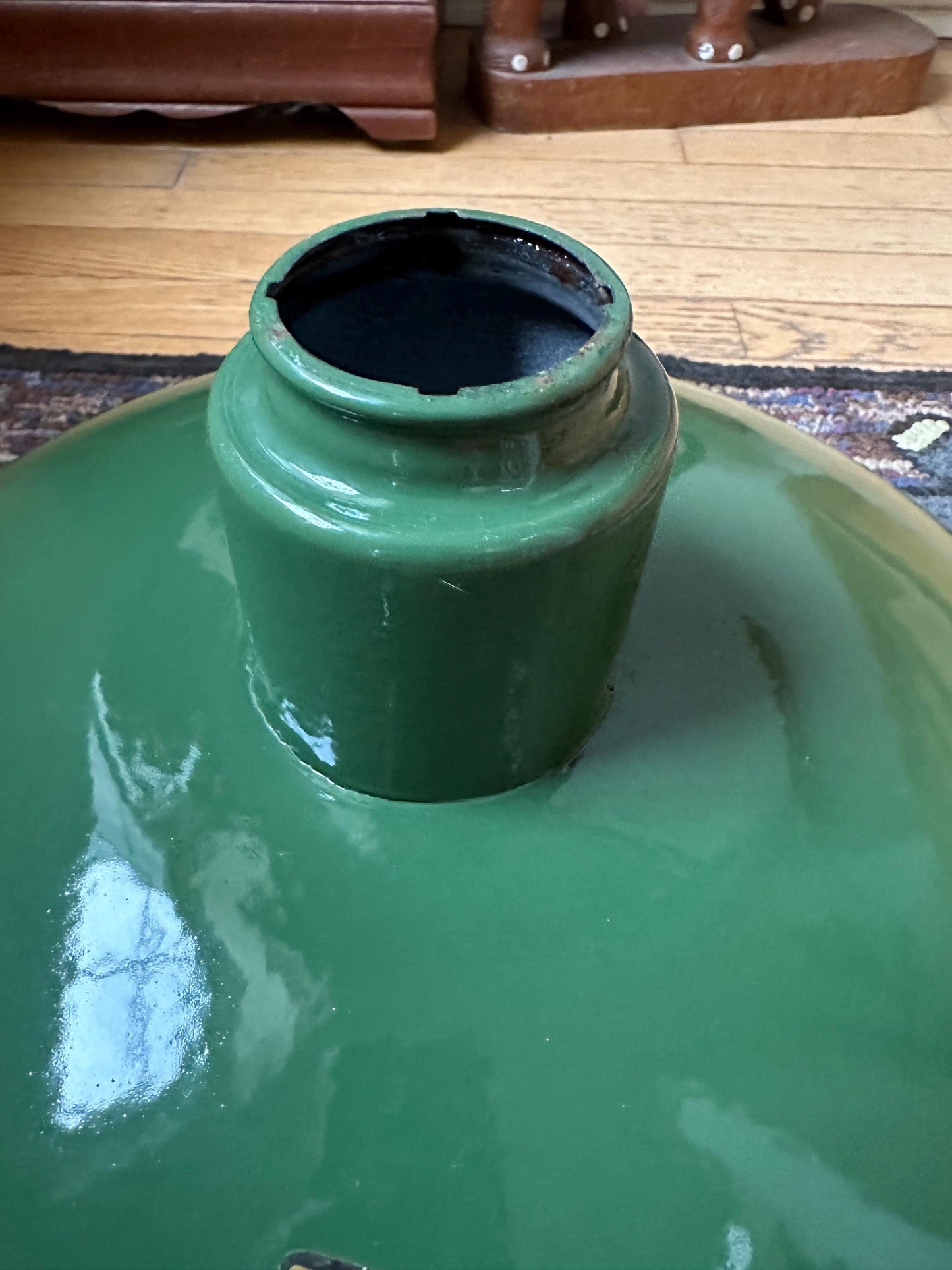 Vintage Luxray Green Porcelain Enamel Barn Light: 16" Industrial Lighting