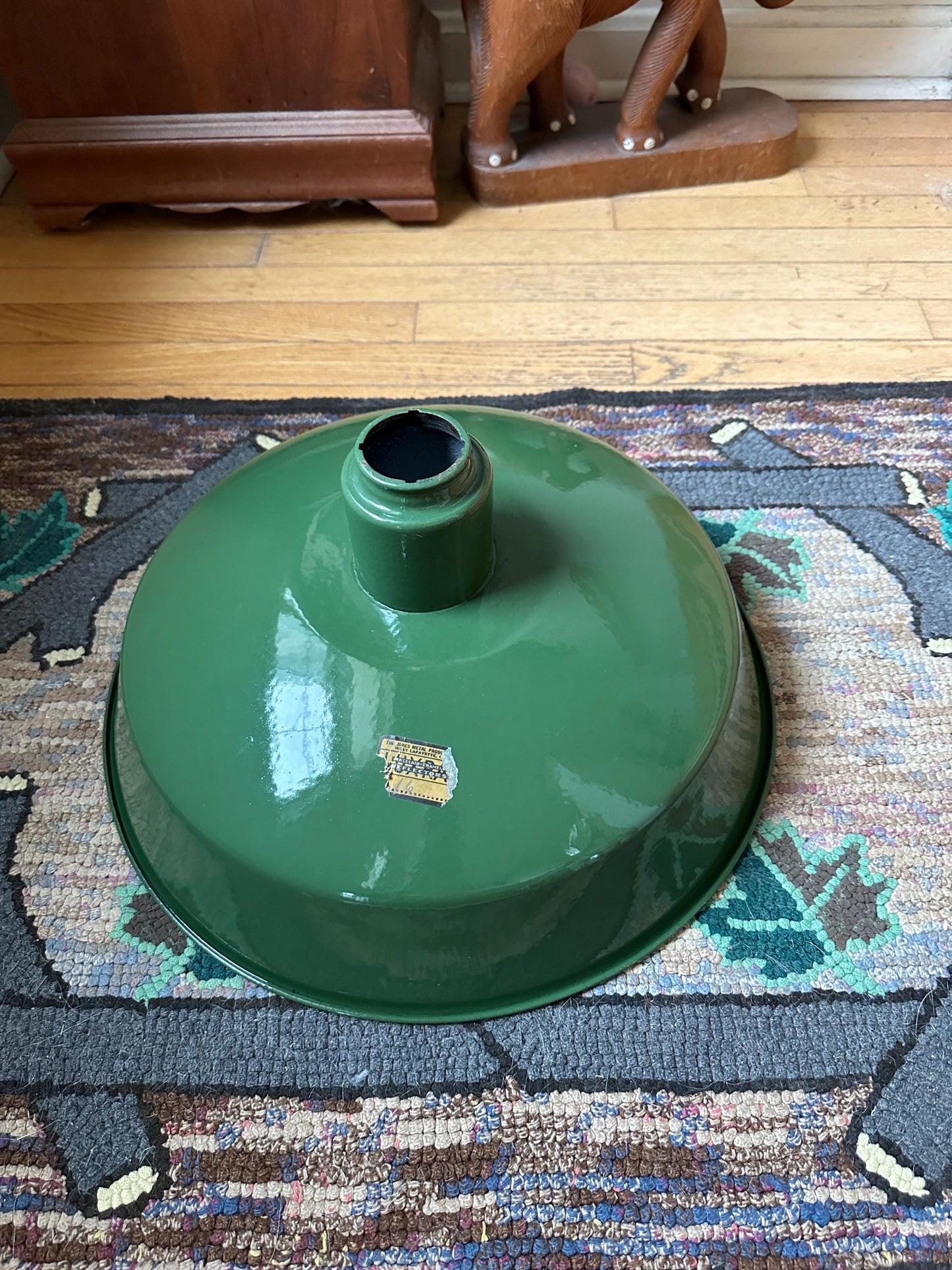 Vintage Luxray Green Porcelain Enamel Barn Light: 16" Industrial Lighting