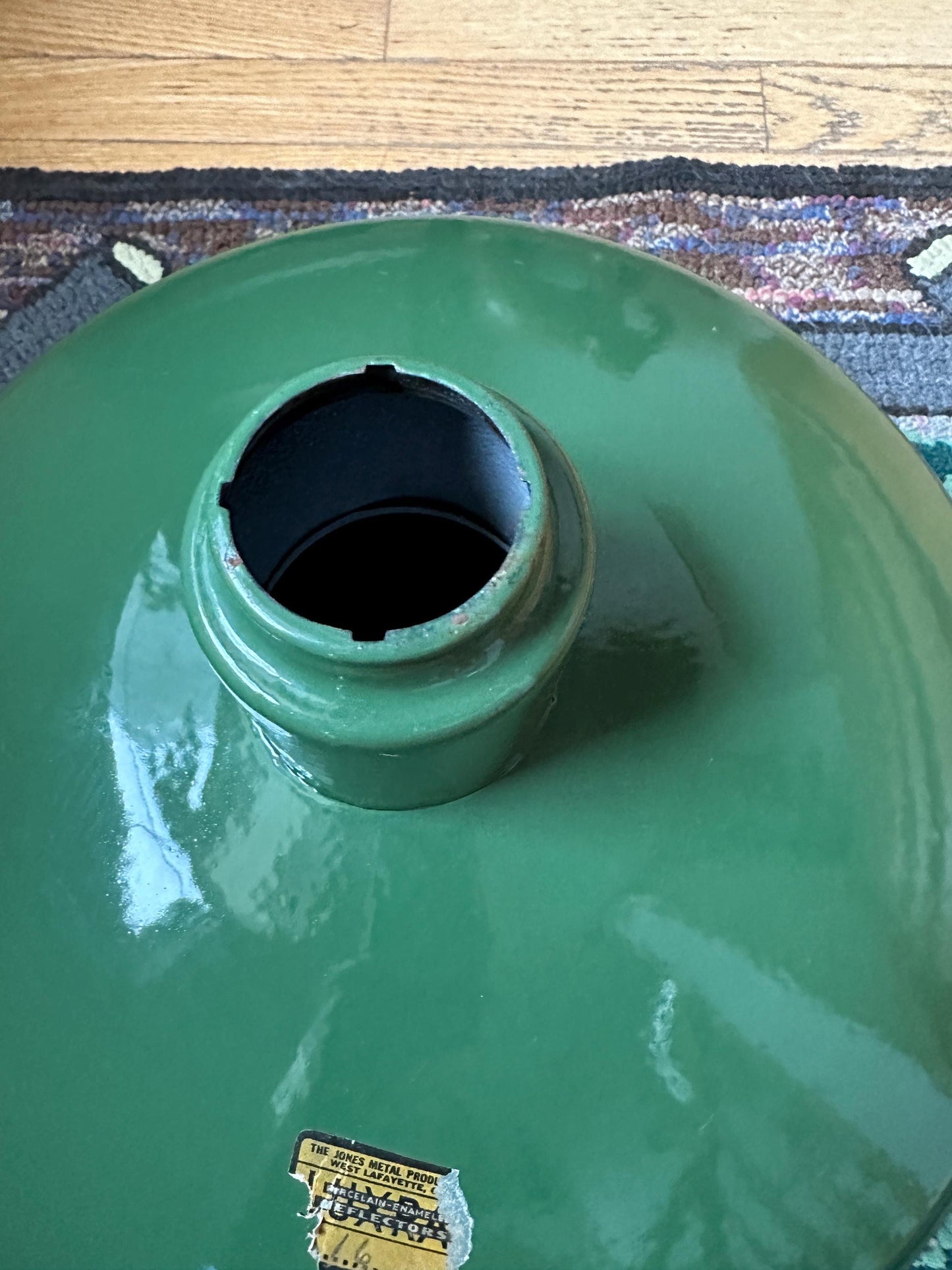 Vintage Luxray Green Porcelain Enamel Barn Light: 16" Industrial Lighting