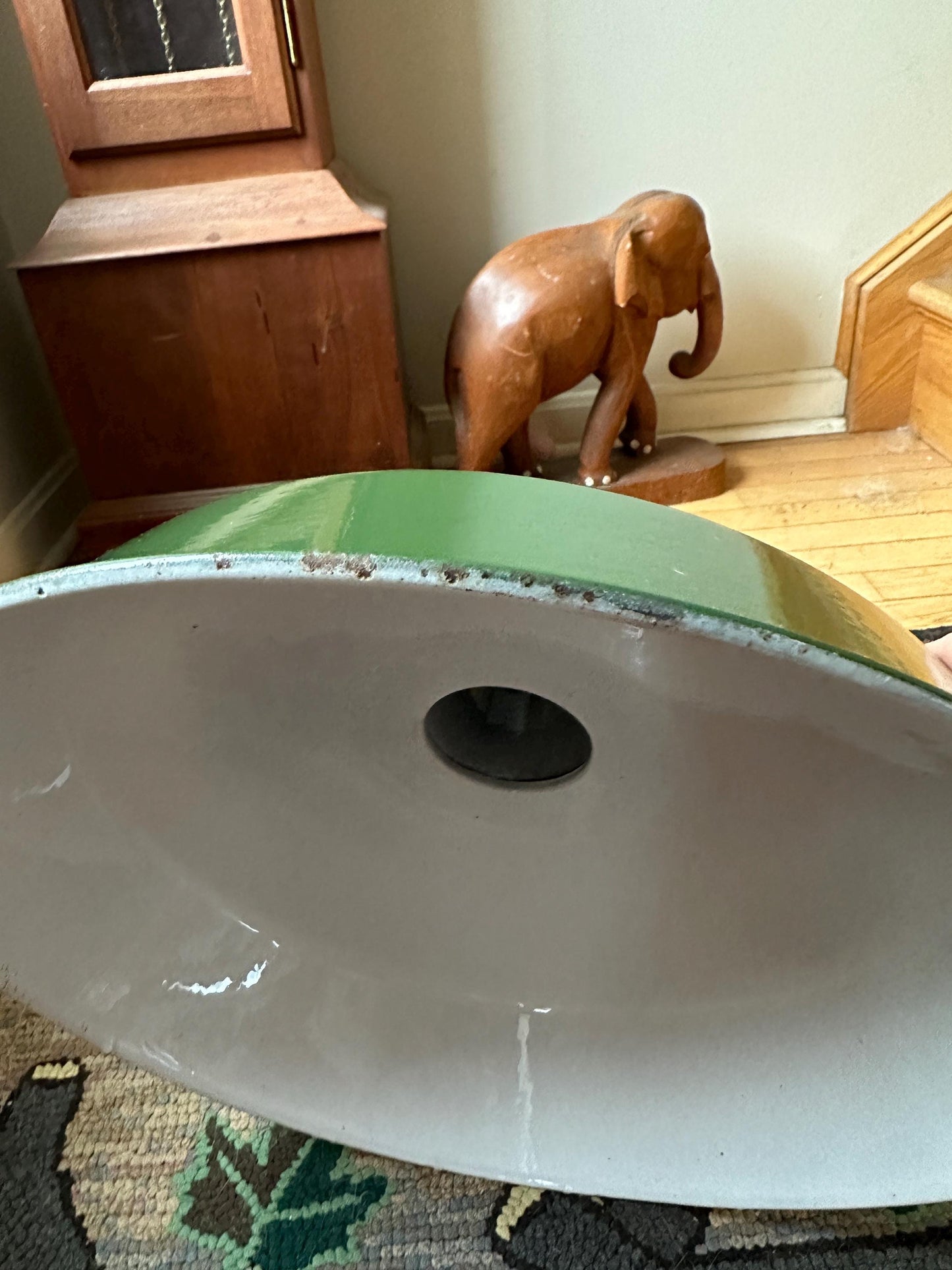Vintage Luxray Green Porcelain Enamel Barn Light: 16" Industrial Lighting