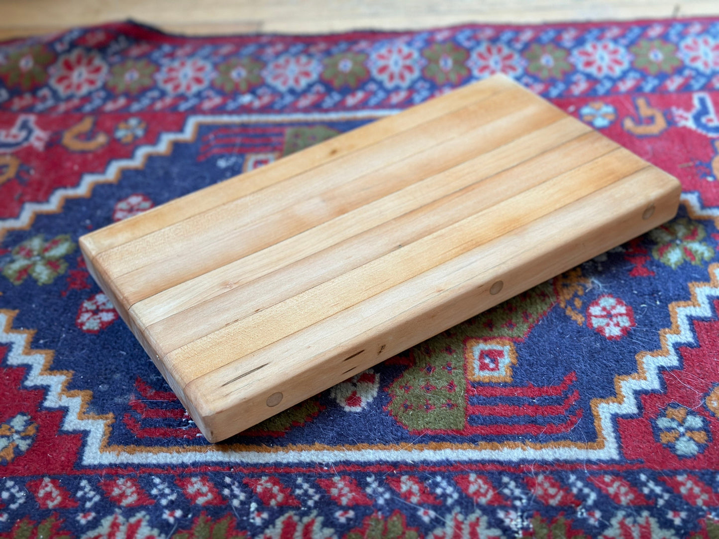 Vintage Wood Cutting Board: Butcher Block Charcuterie Server (13” x 7.25”)