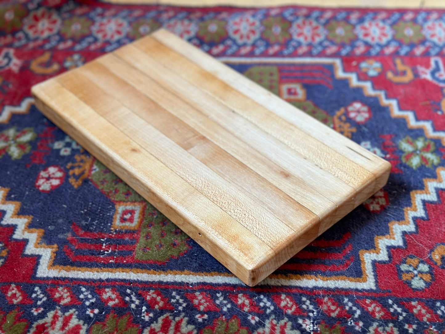 Vintage Wood Cutting Board: Butcher Block Charcuterie Server (13” x 7.25”)