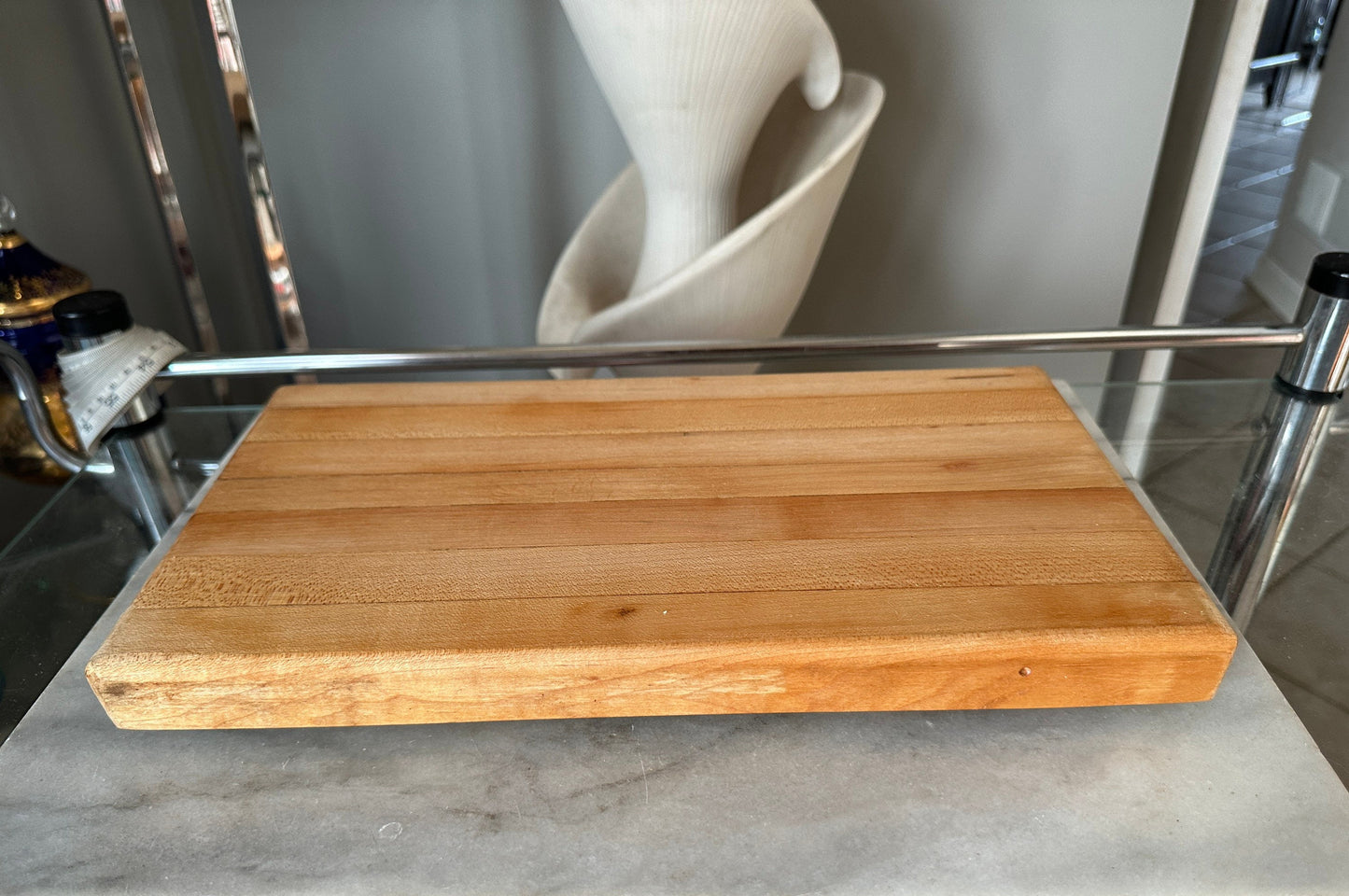 Vintage Wood Cutting Board: Butcher Block Charcuterie Server (13” x 7.25”)
