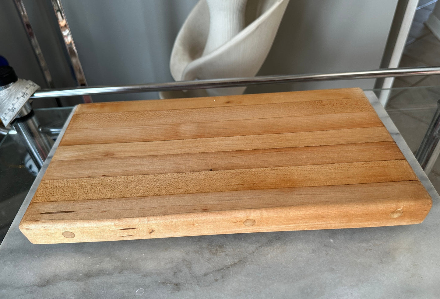 Vintage Wood Cutting Board: Butcher Block Charcuterie Server (13” x 7.25”)