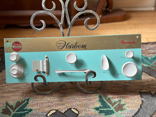 Vintage MCM Androck Cabinetware Store Display, Ceramkid Heirloom Cabinet Pulls