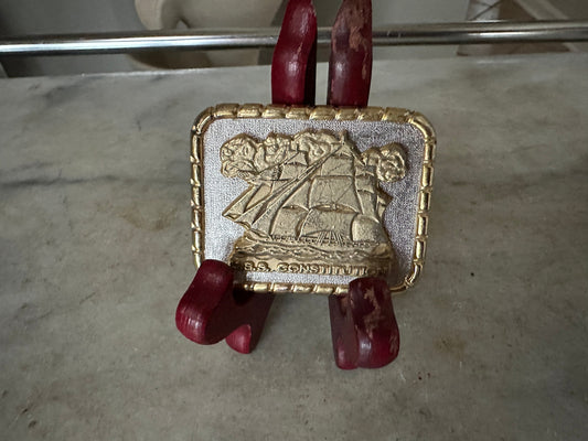 Vintage USS Constitution Ship Sailing Vintage Belt Buckle