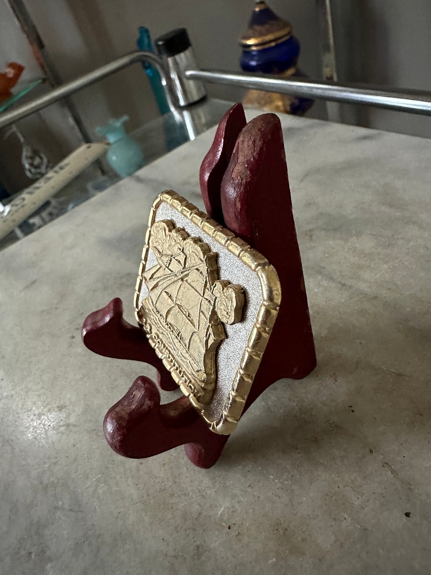 Vintage USS Constitution Ship Sailing Vintage Belt Buckle