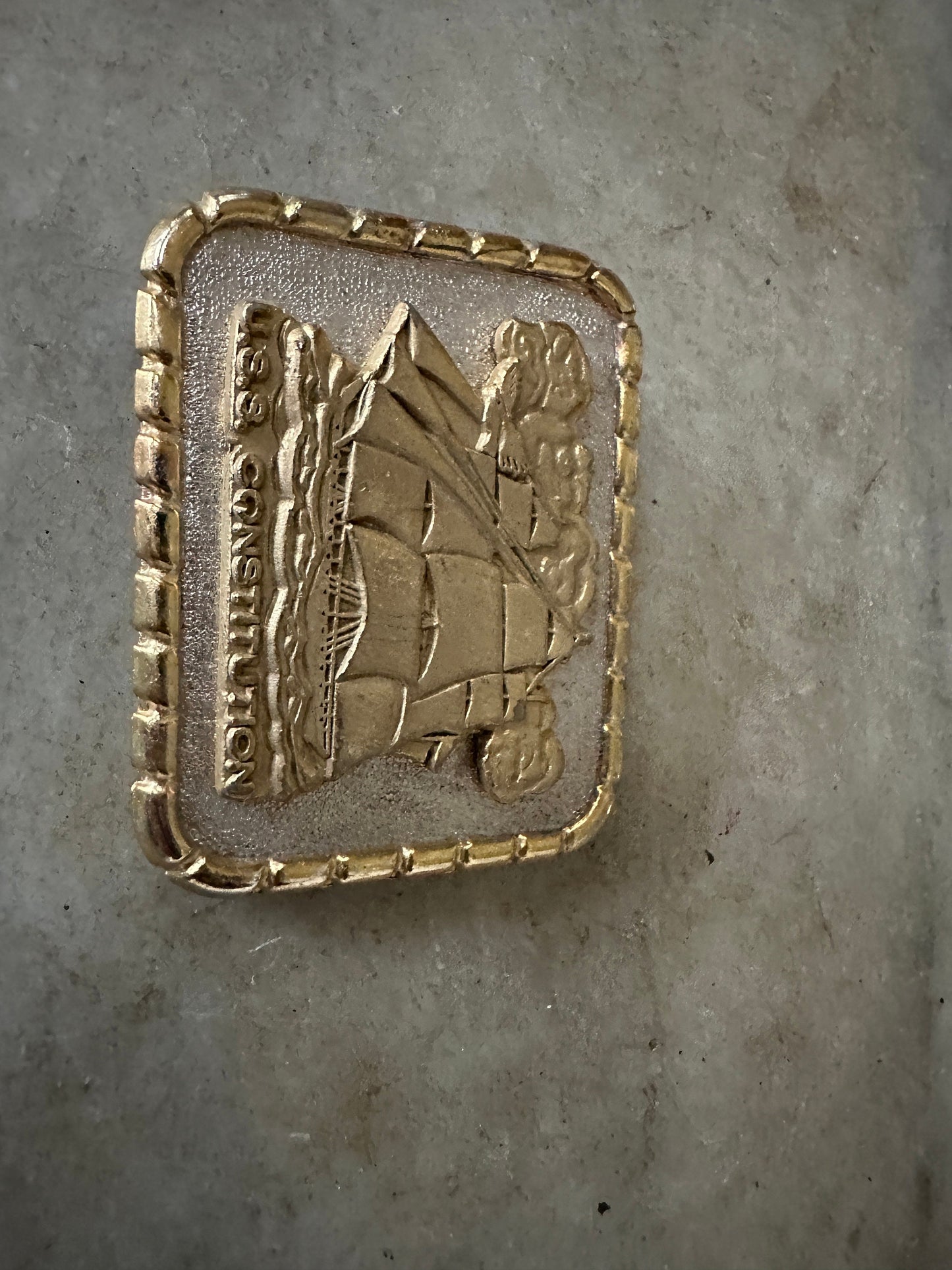 Vintage USS Constitution Ship Sailing Vintage Belt Buckle