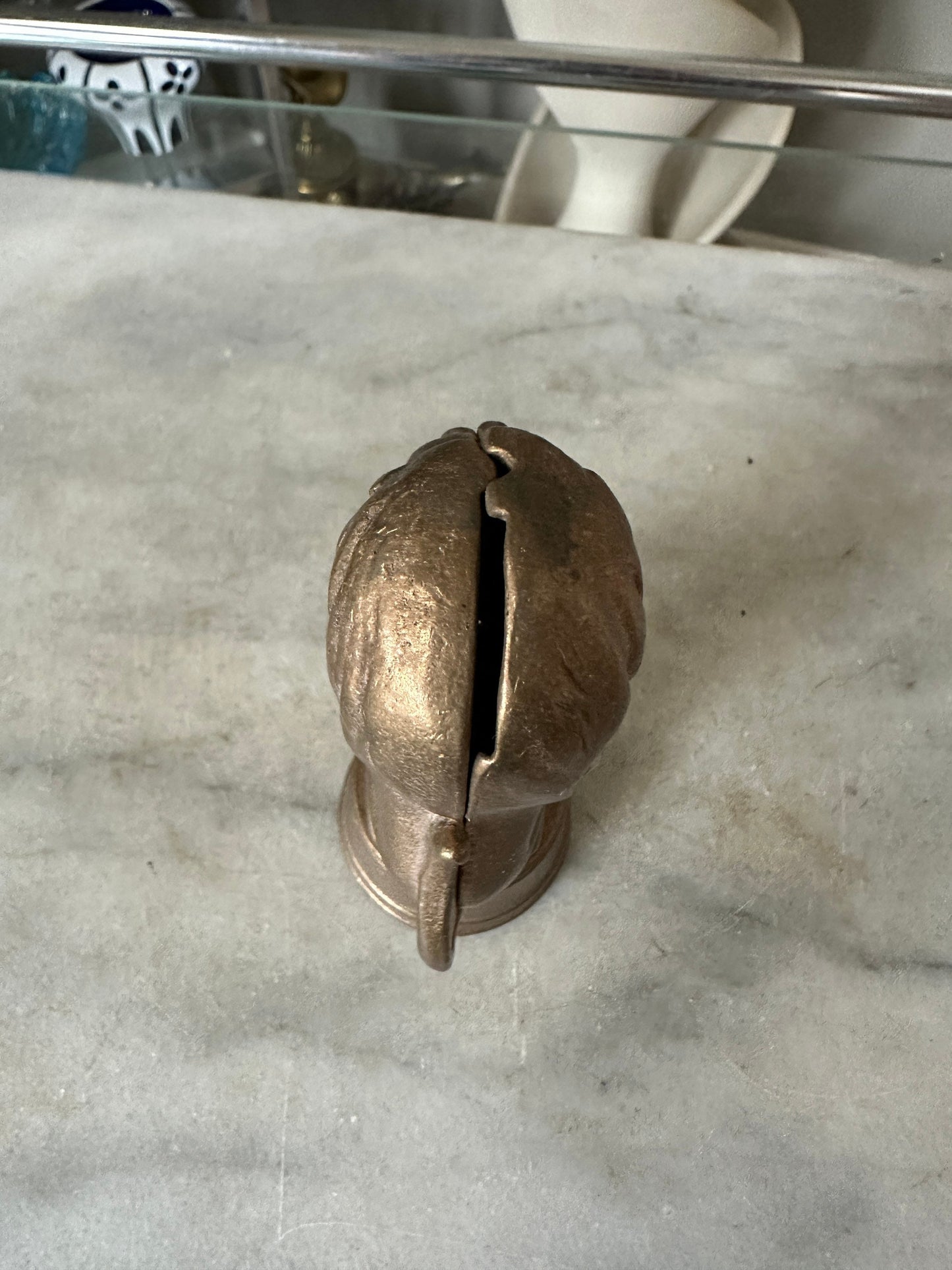 Antique Cast Iron Lion Bank | Circus Lion on Drum Bank ~ Gold Cast Iron Lion Bank