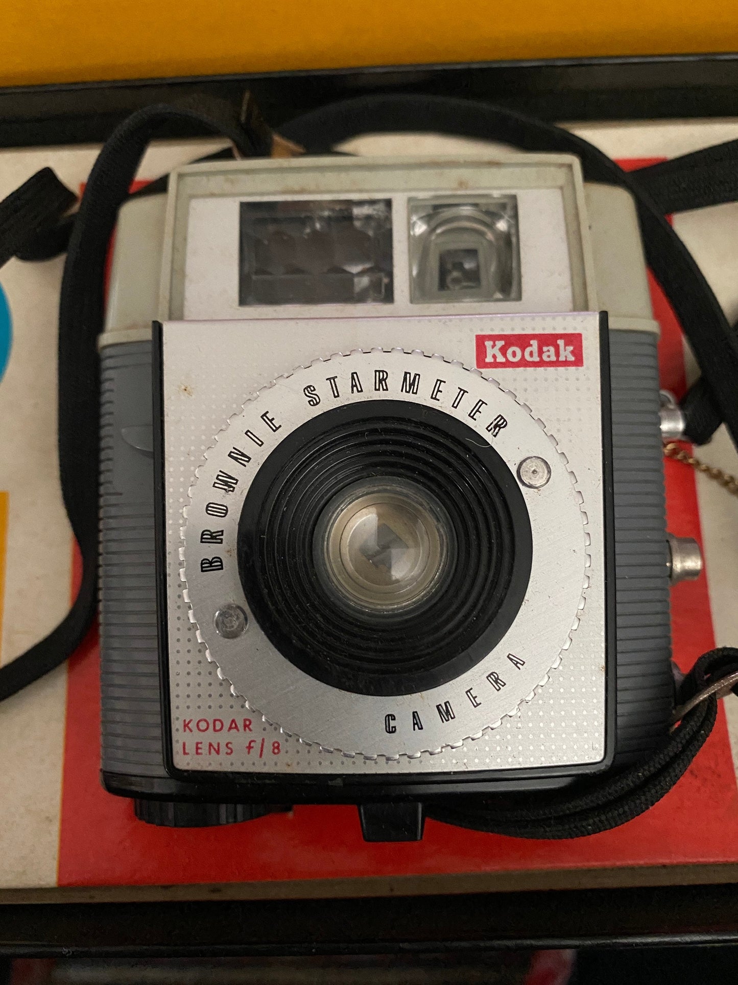 Vintage 1960s Kodak Brownie Starmeter 127 Film Camera with Flash and Original Box